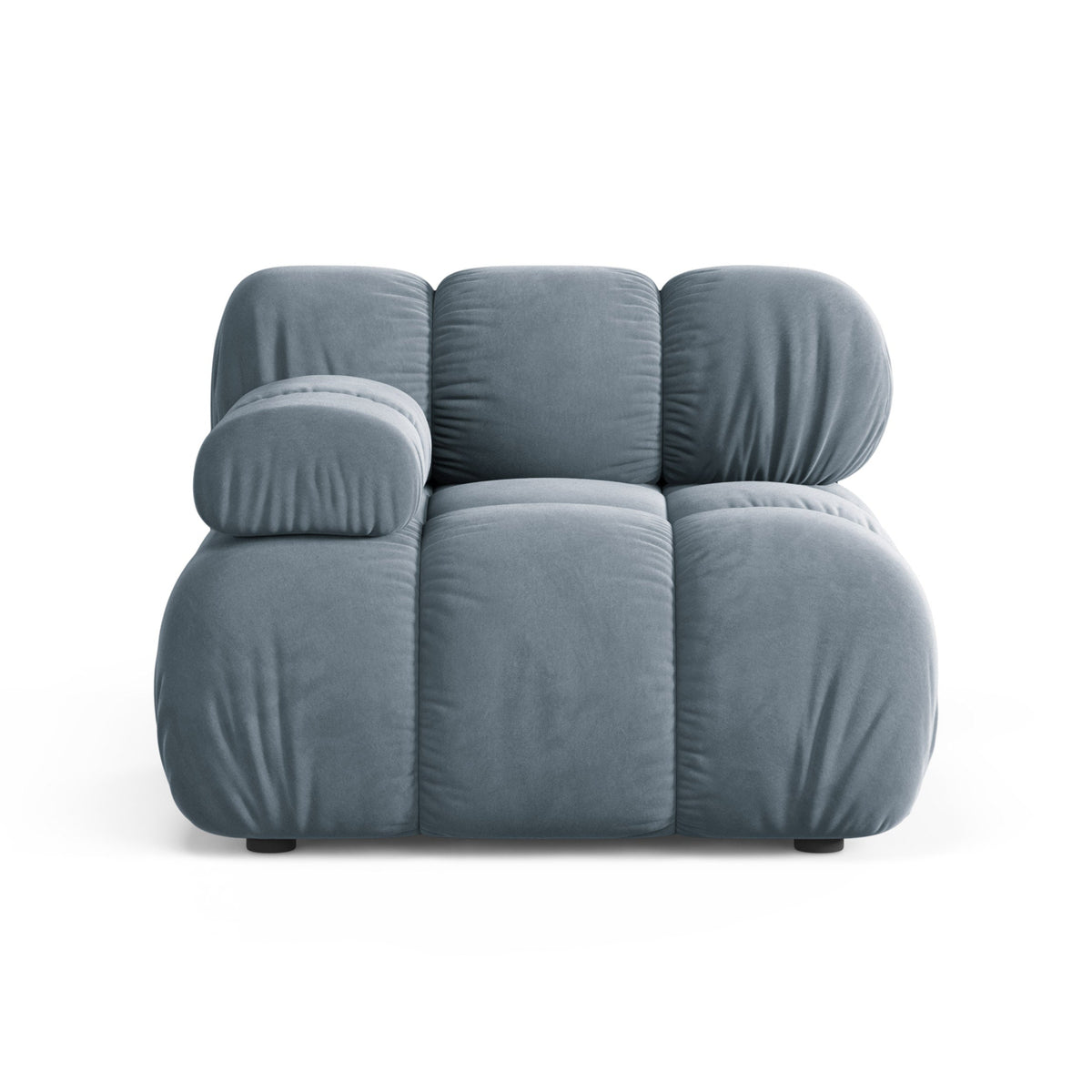 BELLIS Velvet Modular Sofa - Left-Arm Module in Blue