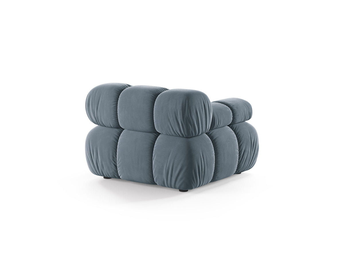 BELLIS Velvet Modular Sofa - Left-Arm Module in Blue