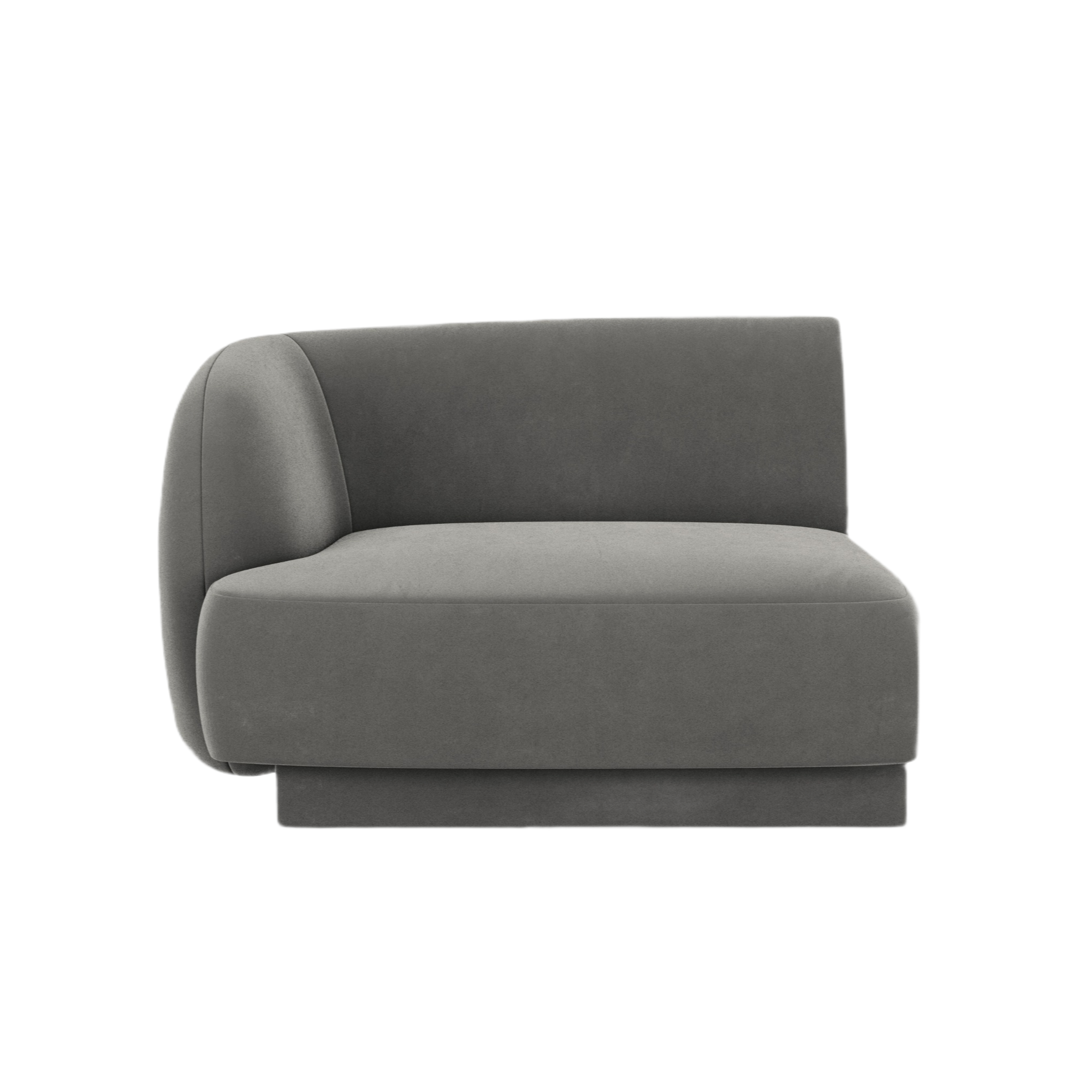 Velvet modular sofa MILEY - left-side module light gray