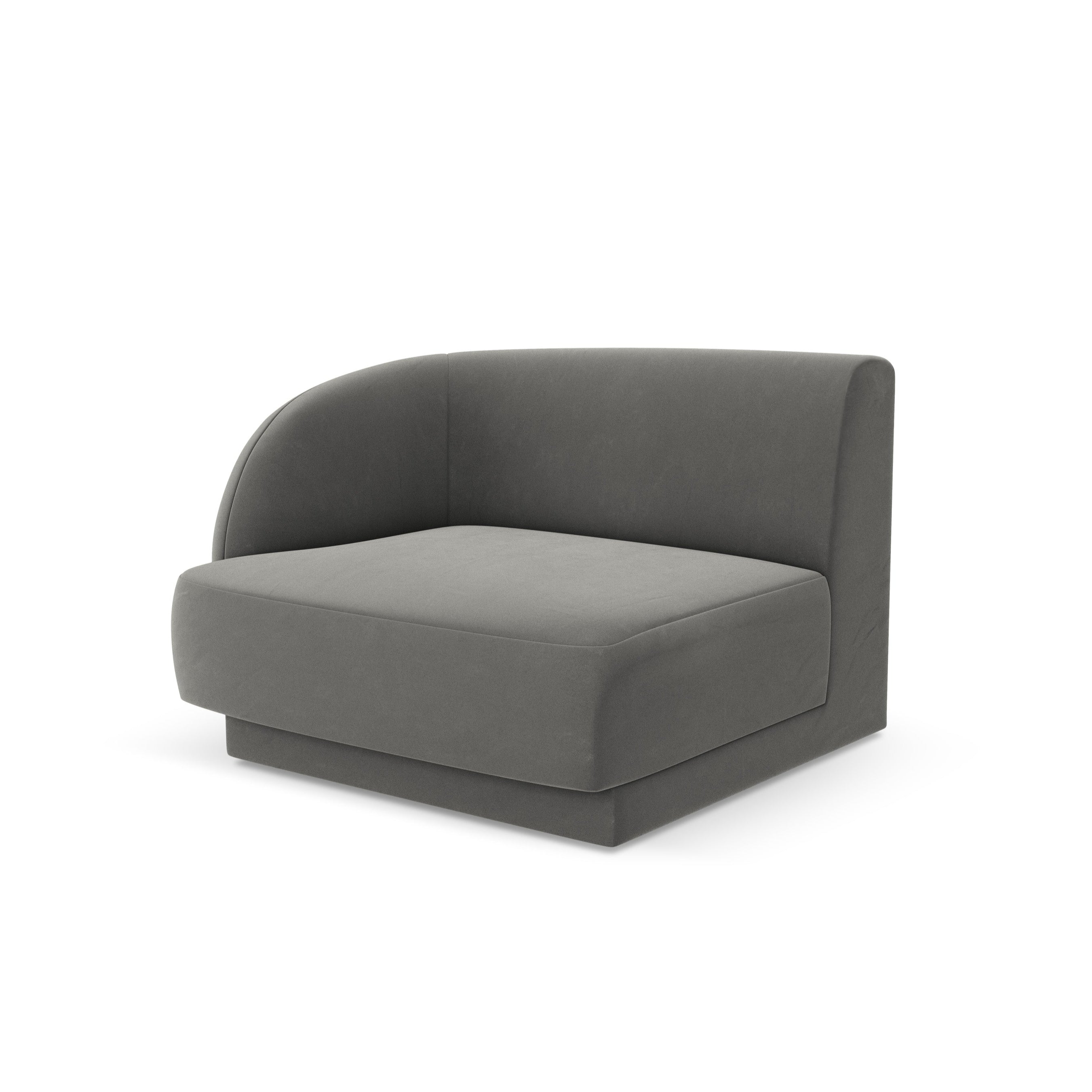 Velvet modular sofa MILEY - left-side module light gray