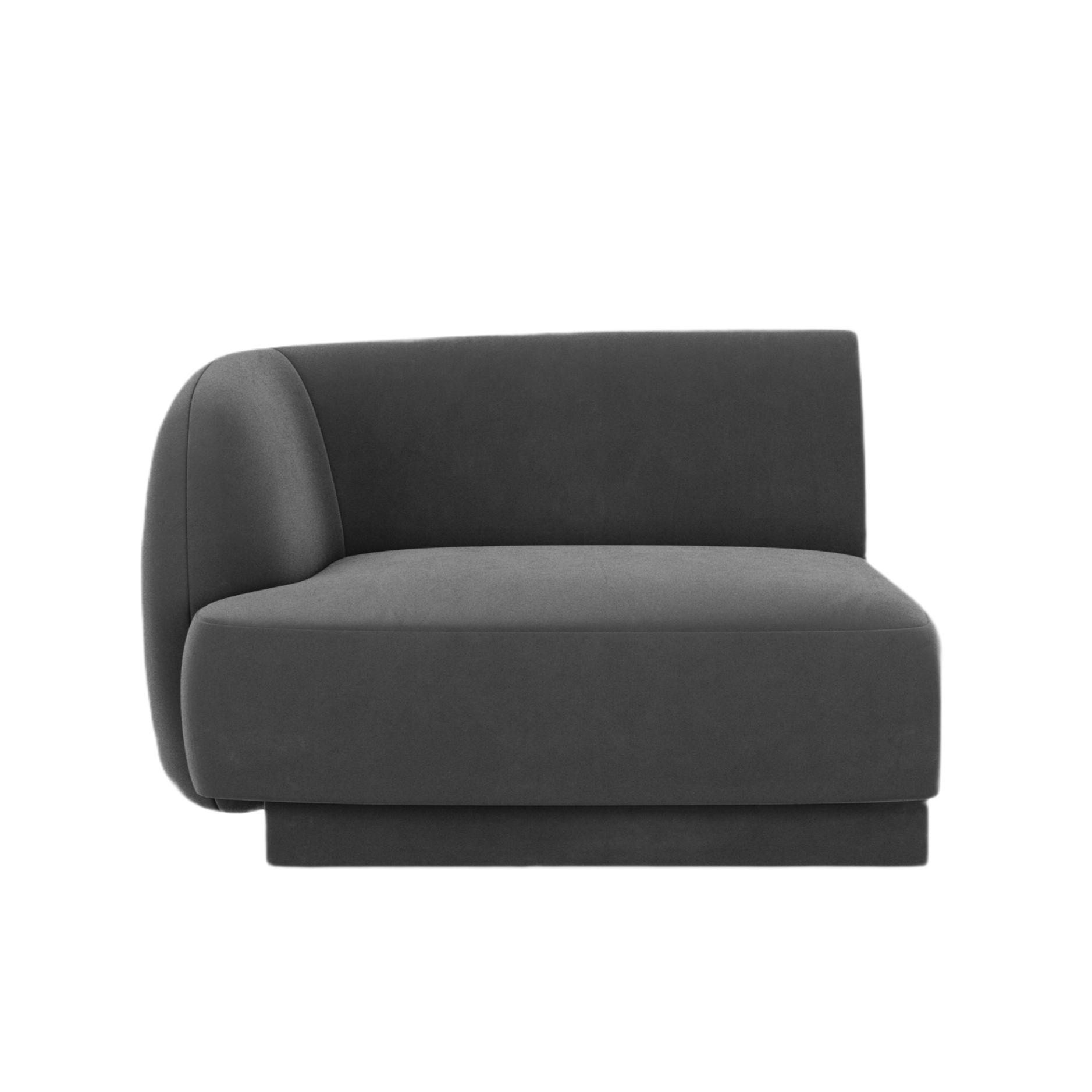 Velvet modular sofa MILEY - left-side module gray