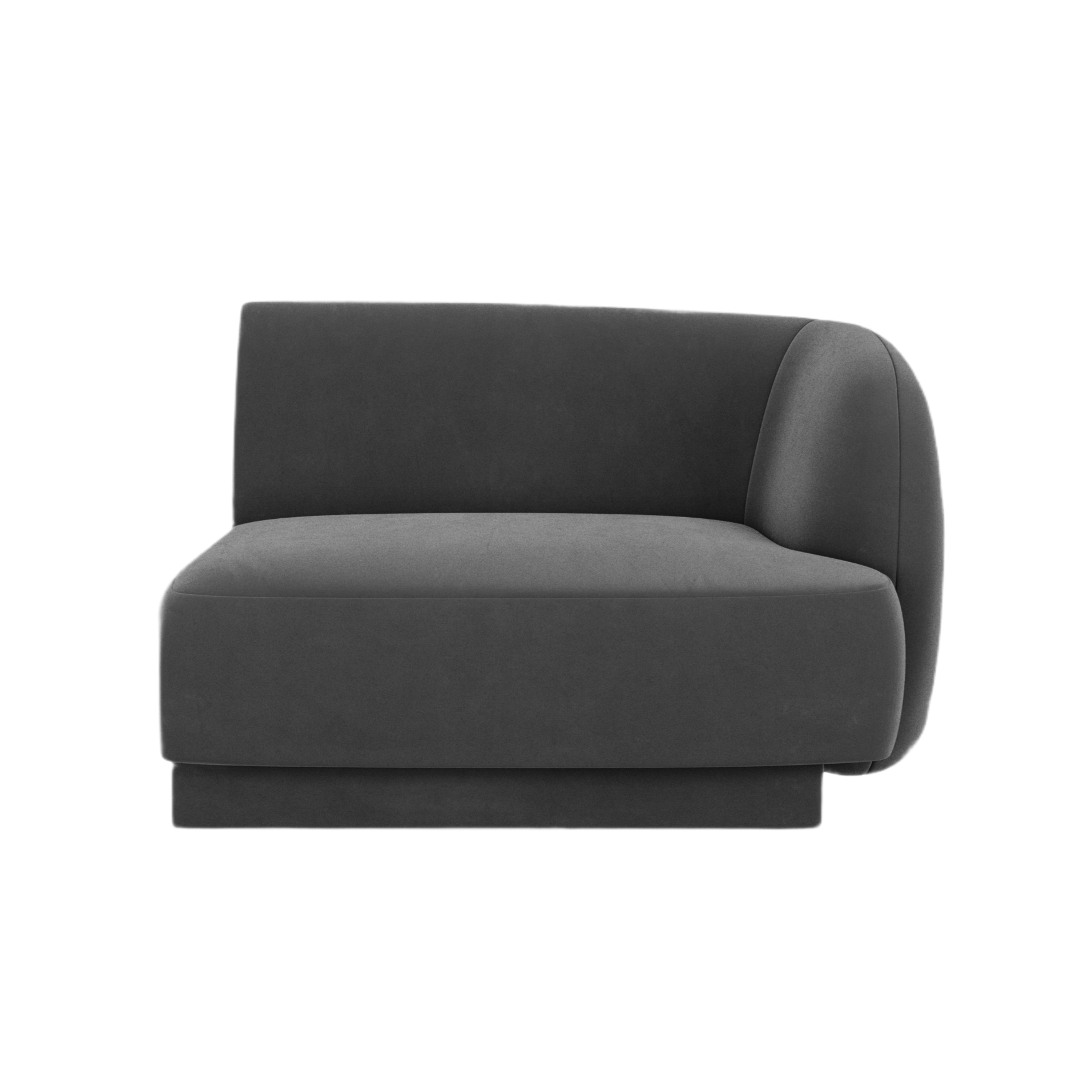 Samt-Modulsofa MILEY - rechte Modul grau