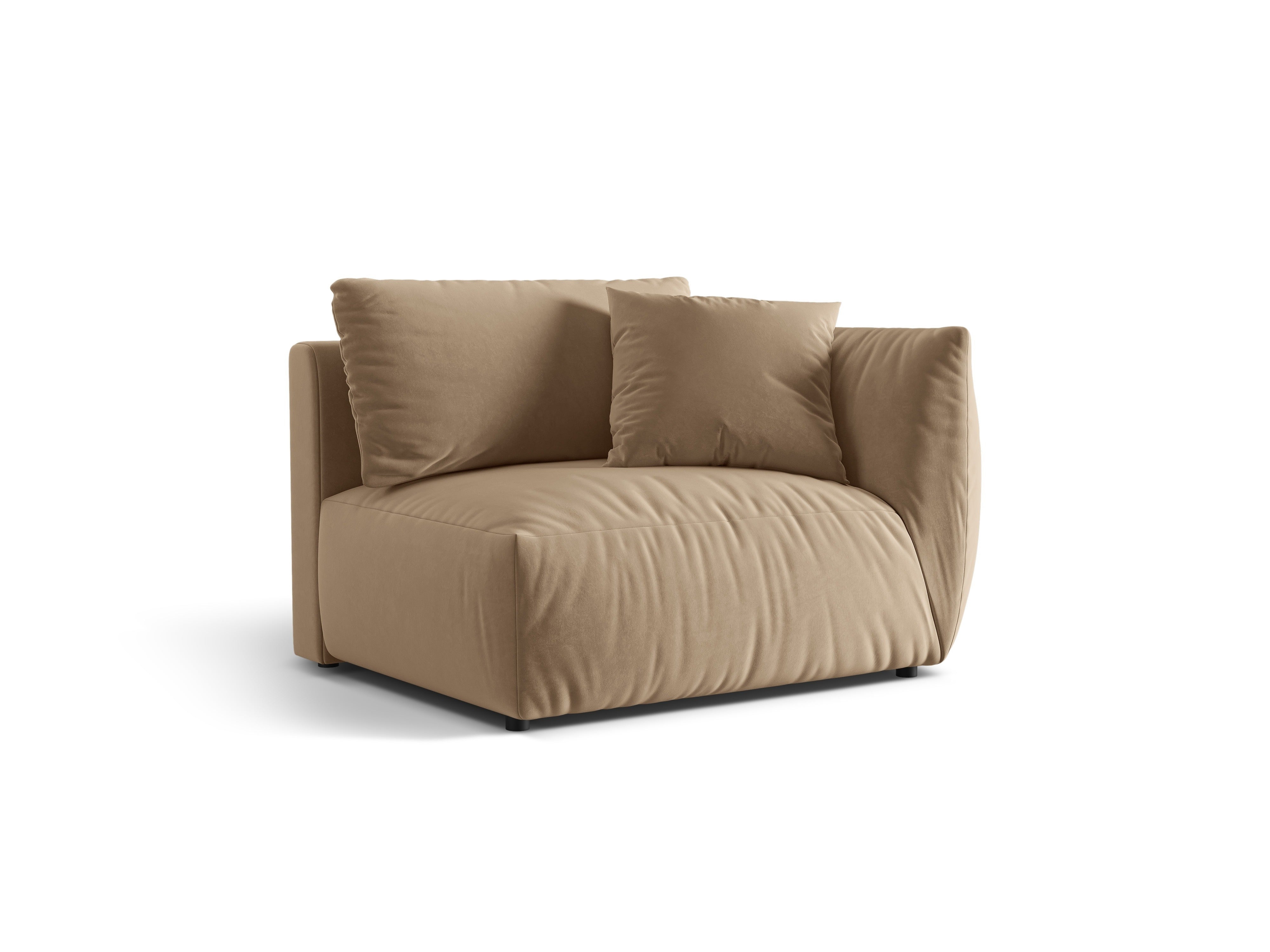 CHRIS Velvet Modular Sofa - Right Side Module Sand