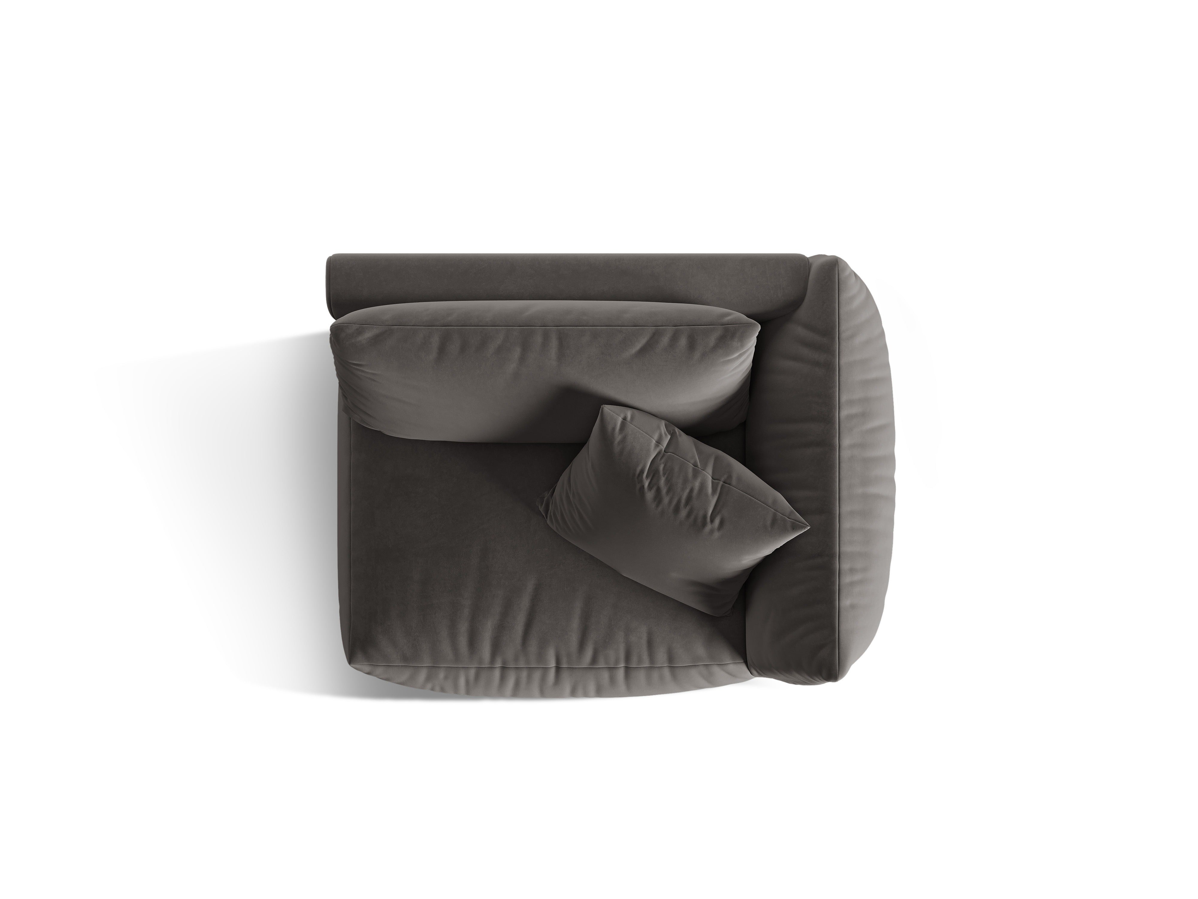 CHRIS Velvet Modular Sofa - Right Element Dark Gray