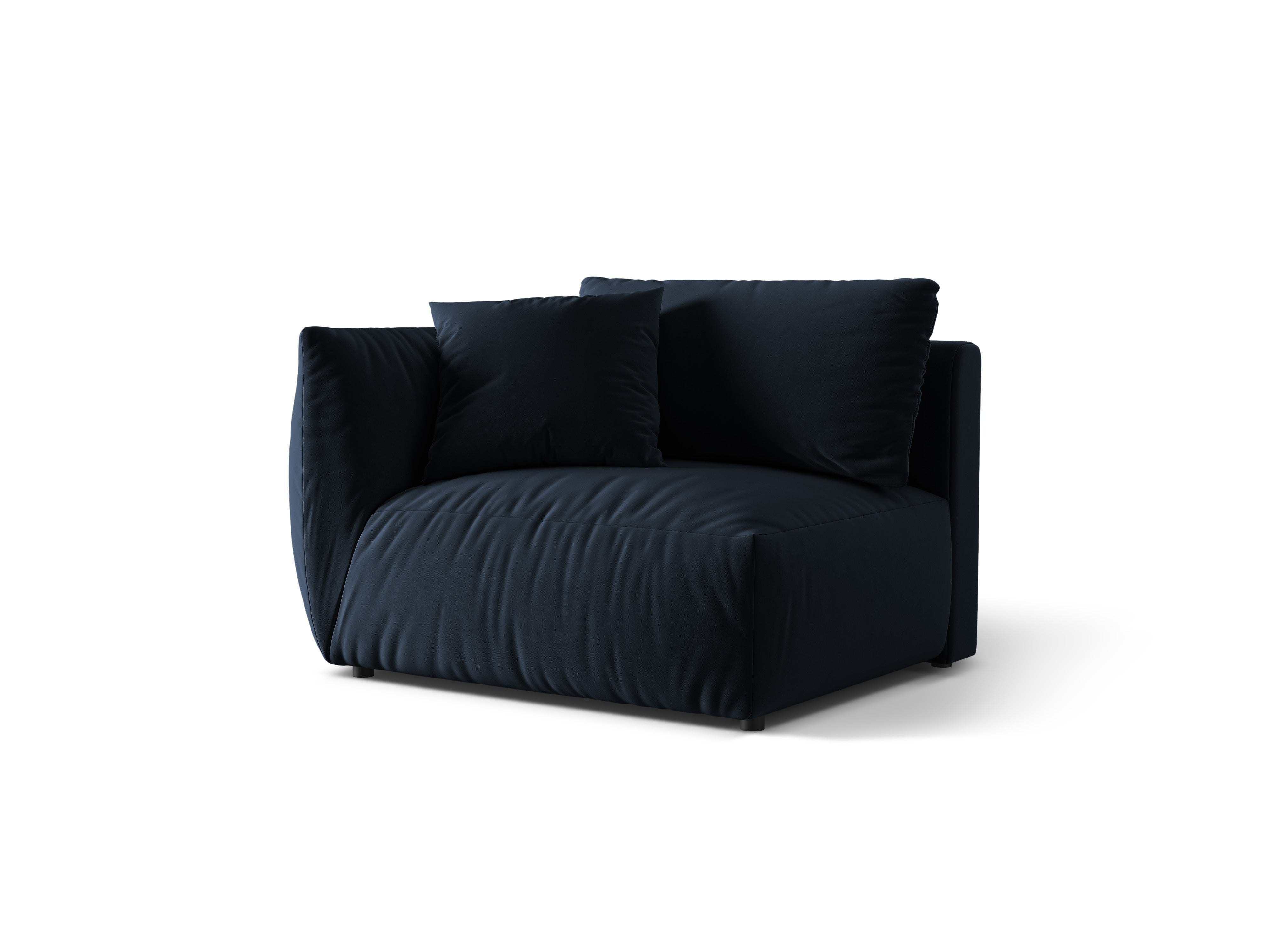 CHRIS Modular Velvet Sofa - Wide Left Element in Royal Blue