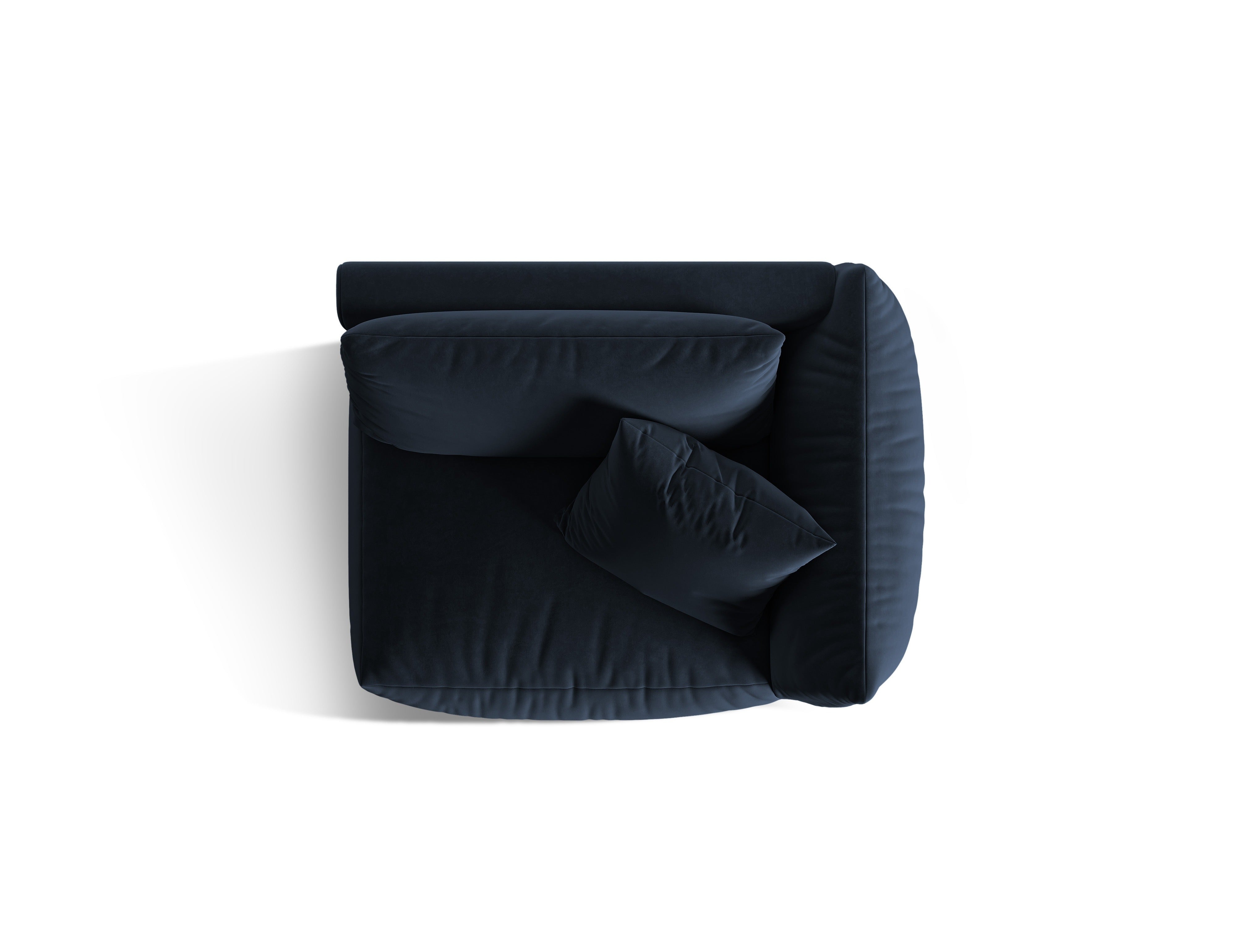 CHRIS velvet modular sofa - wide right-side element royal blue