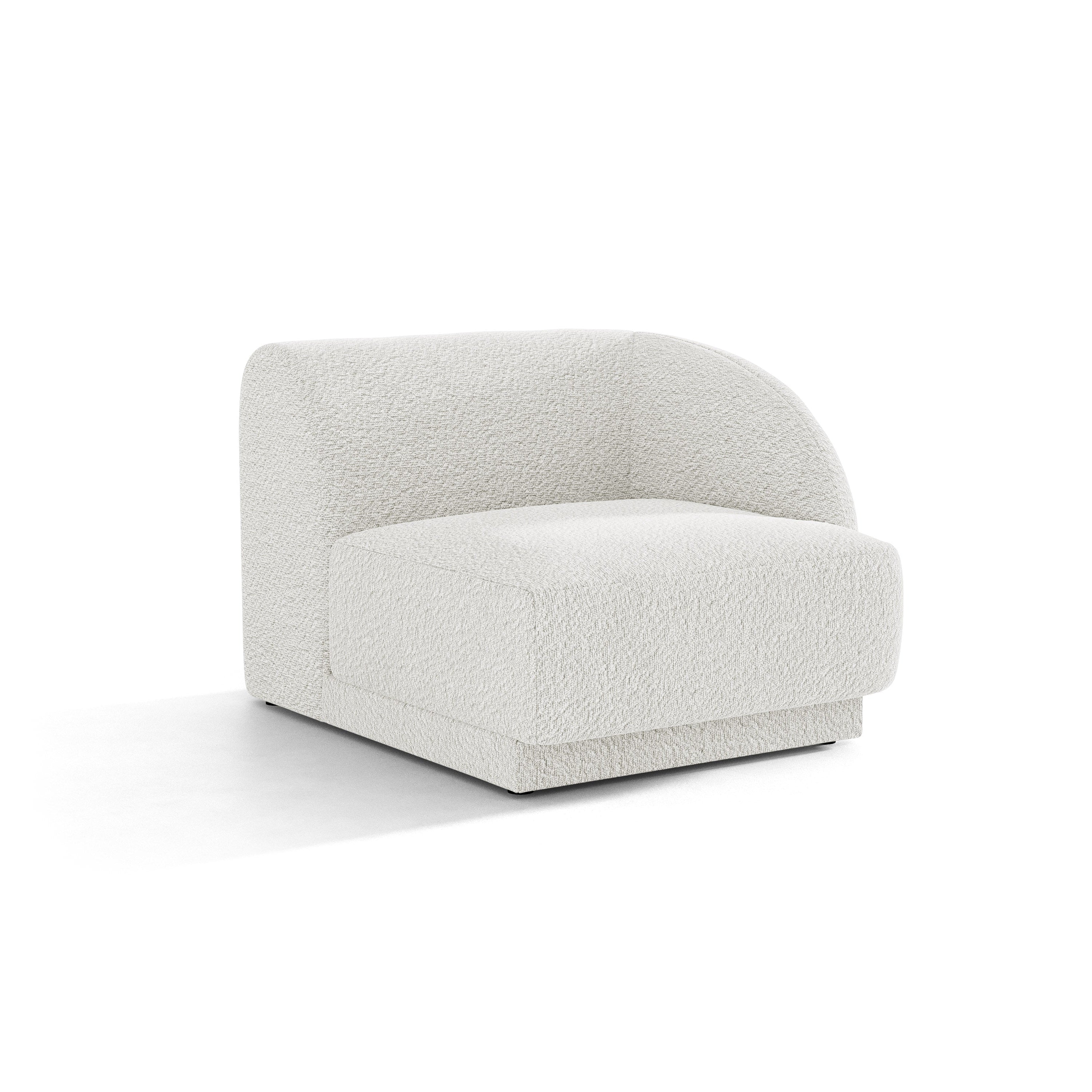 Sofa modułowa MILEY - moduł prawostronny biały boucle do salonu