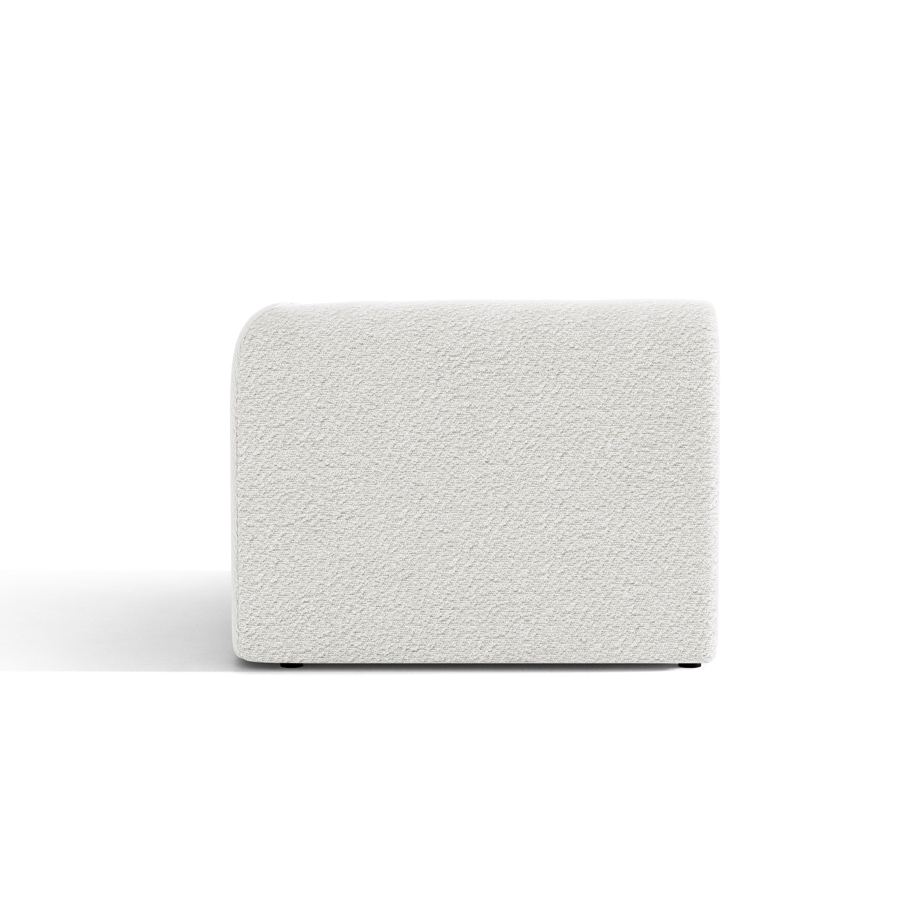 Sofa modułowa MILEY - moduł prawostronny biały boucle – tkanina bouclé