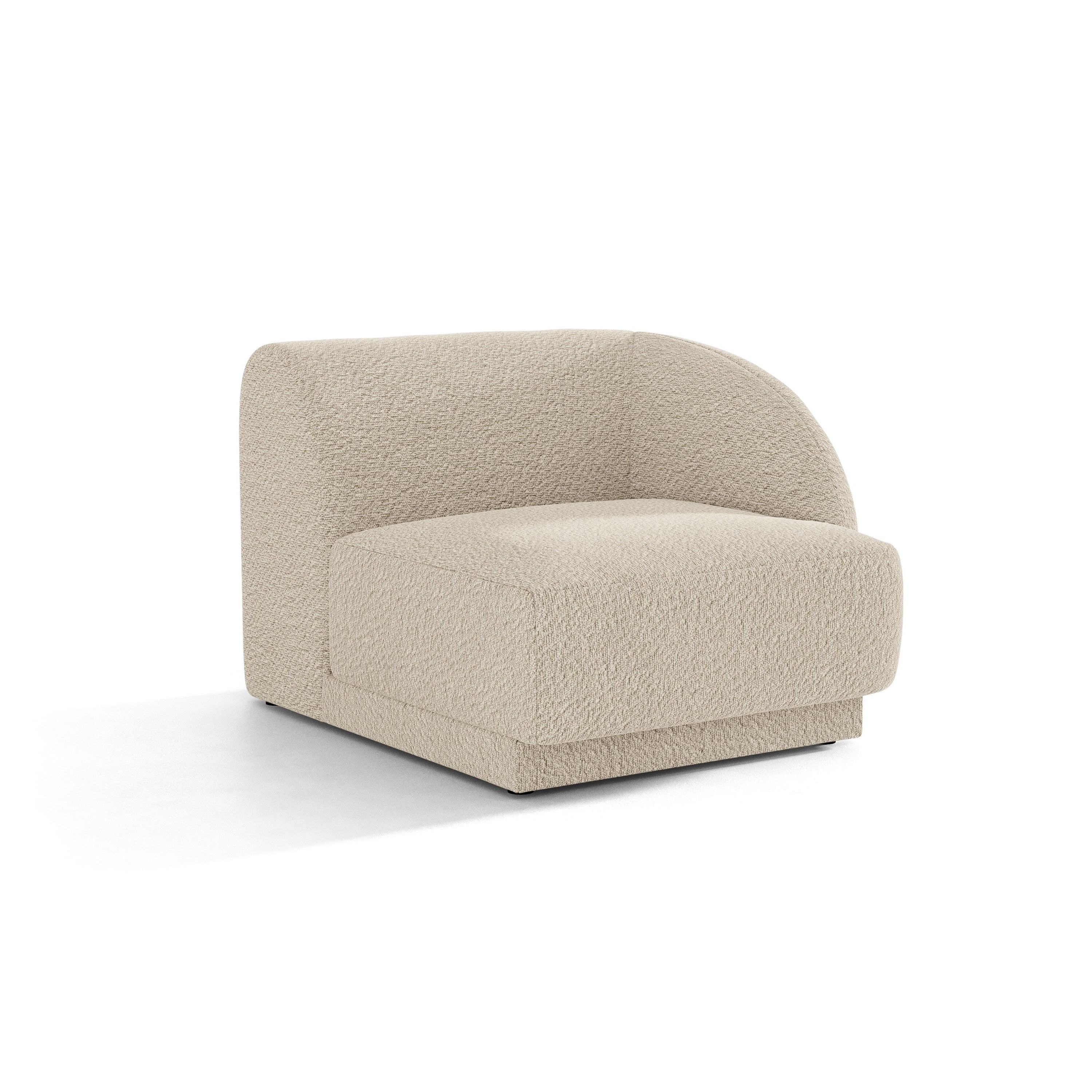 Sofa modułowa MILEY - moduł prawostronny beżowy boucle do salonu