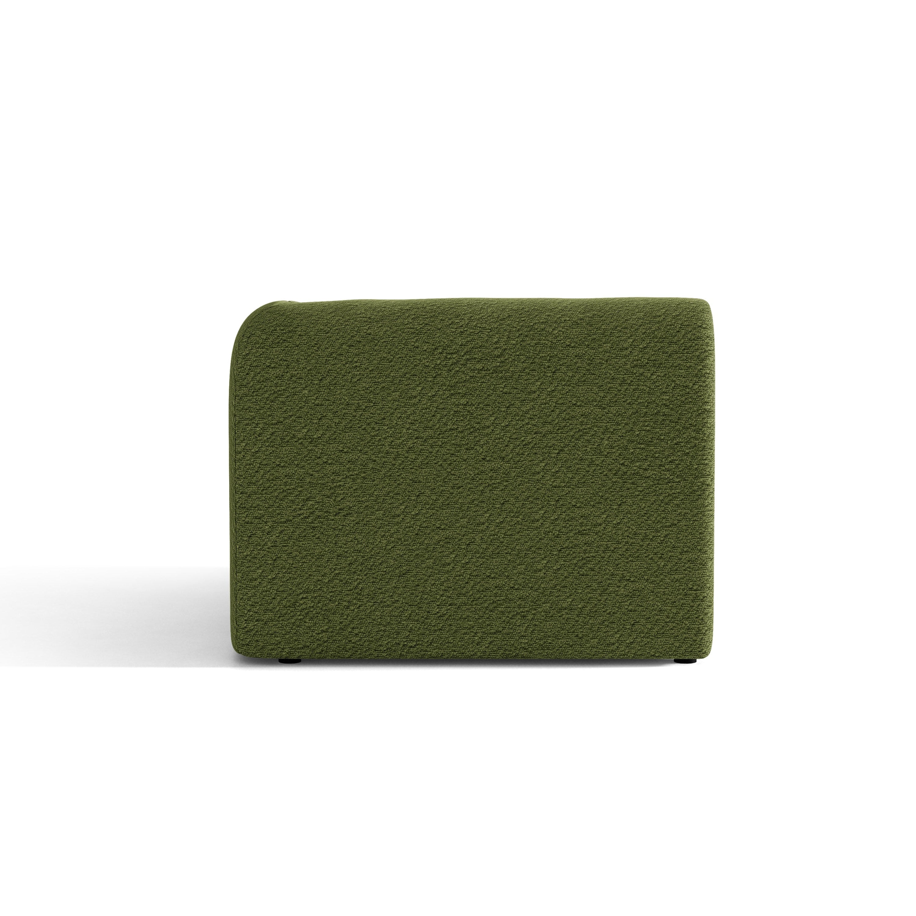 Sofa modułowa MILEY - moduł prawostronny zielony boucle – tkanina bouclé