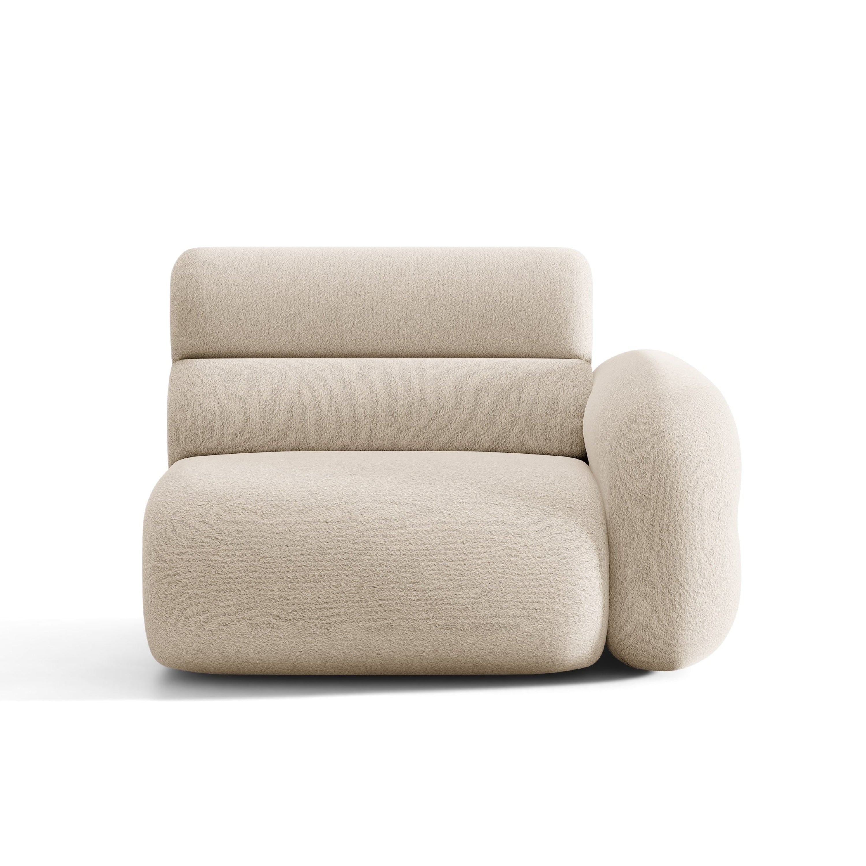 NEO Modular Sofa - Right Module in Beige Boucle
