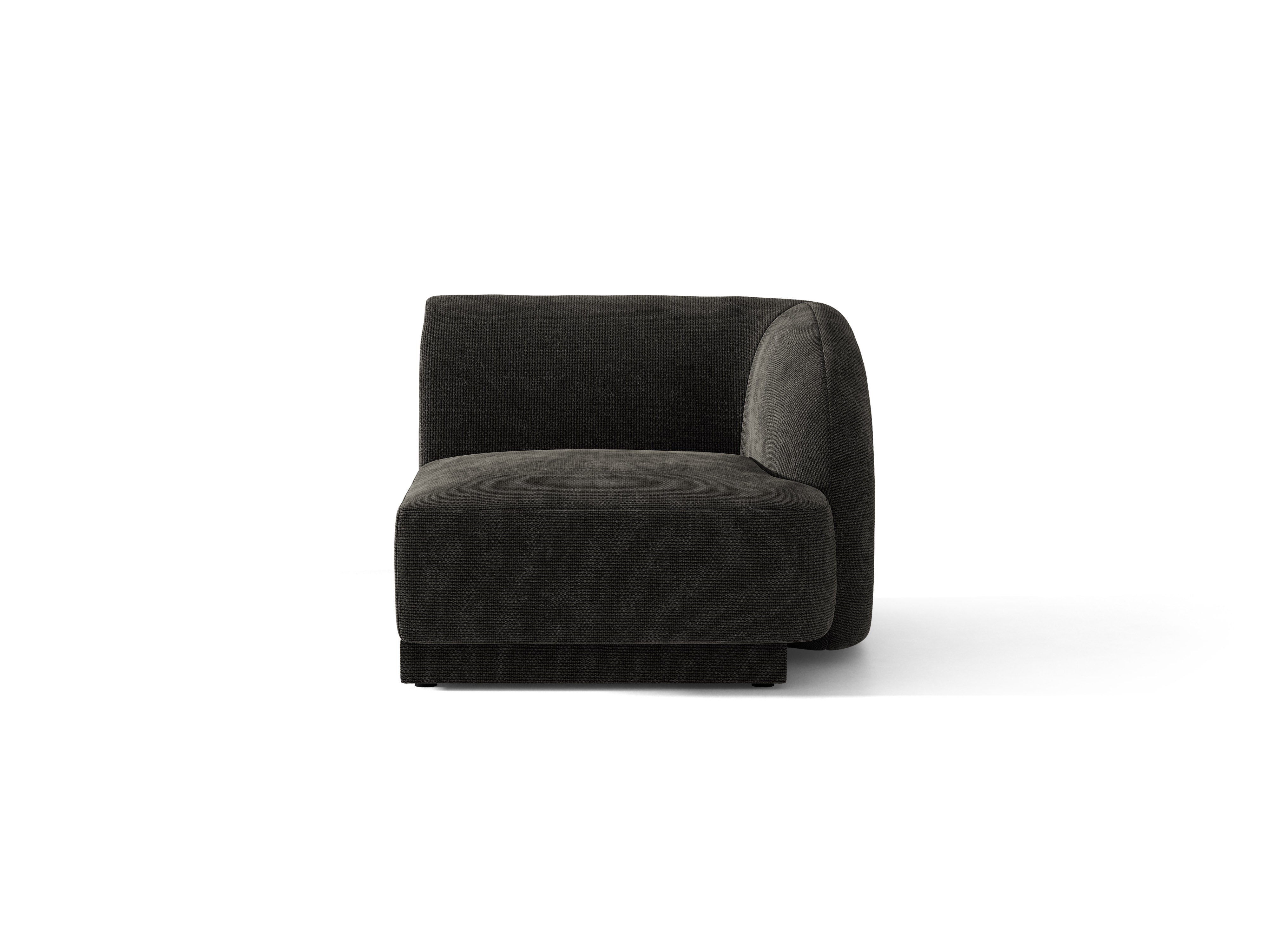 Sofa modułowa - moduł prawostronny MILEY czarny szenil – styl nowoczesny