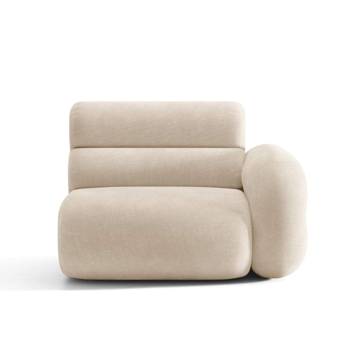 NEO Modular Sofa - Right Side Module in Light Beige Chenille
