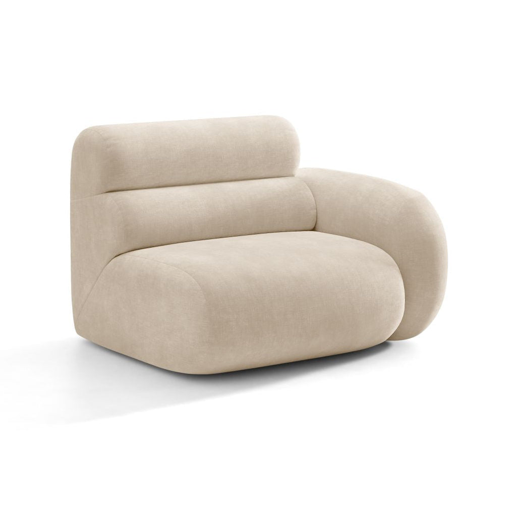 NEO Modular Sofa - Right Side Module in Light Beige Chenille