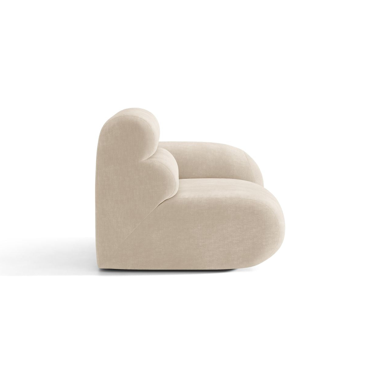 NEO Modular Sofa - Right Side Module in Light Beige Chenille