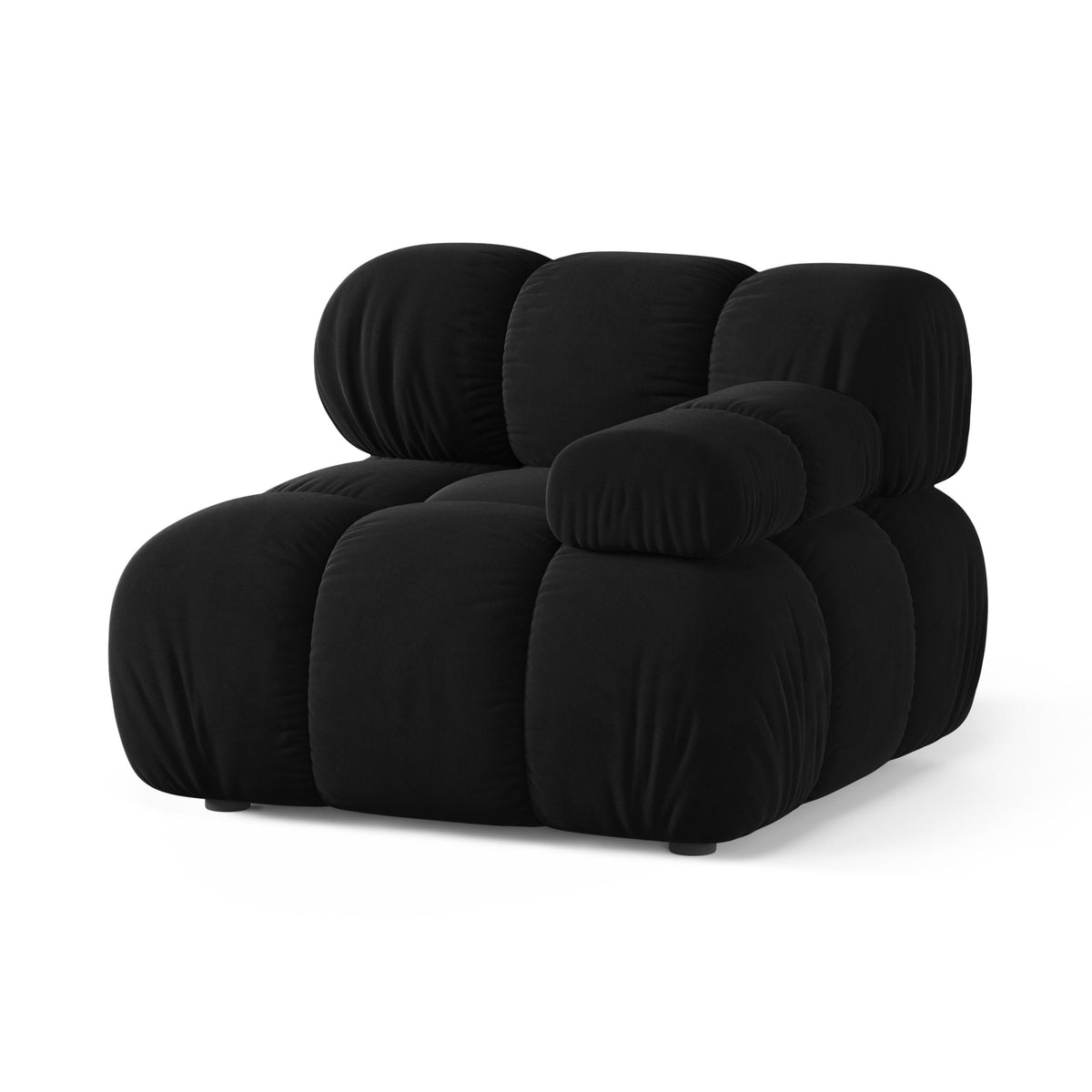 BELLIS Velvet Modular Sofa - Right Side Module in Black