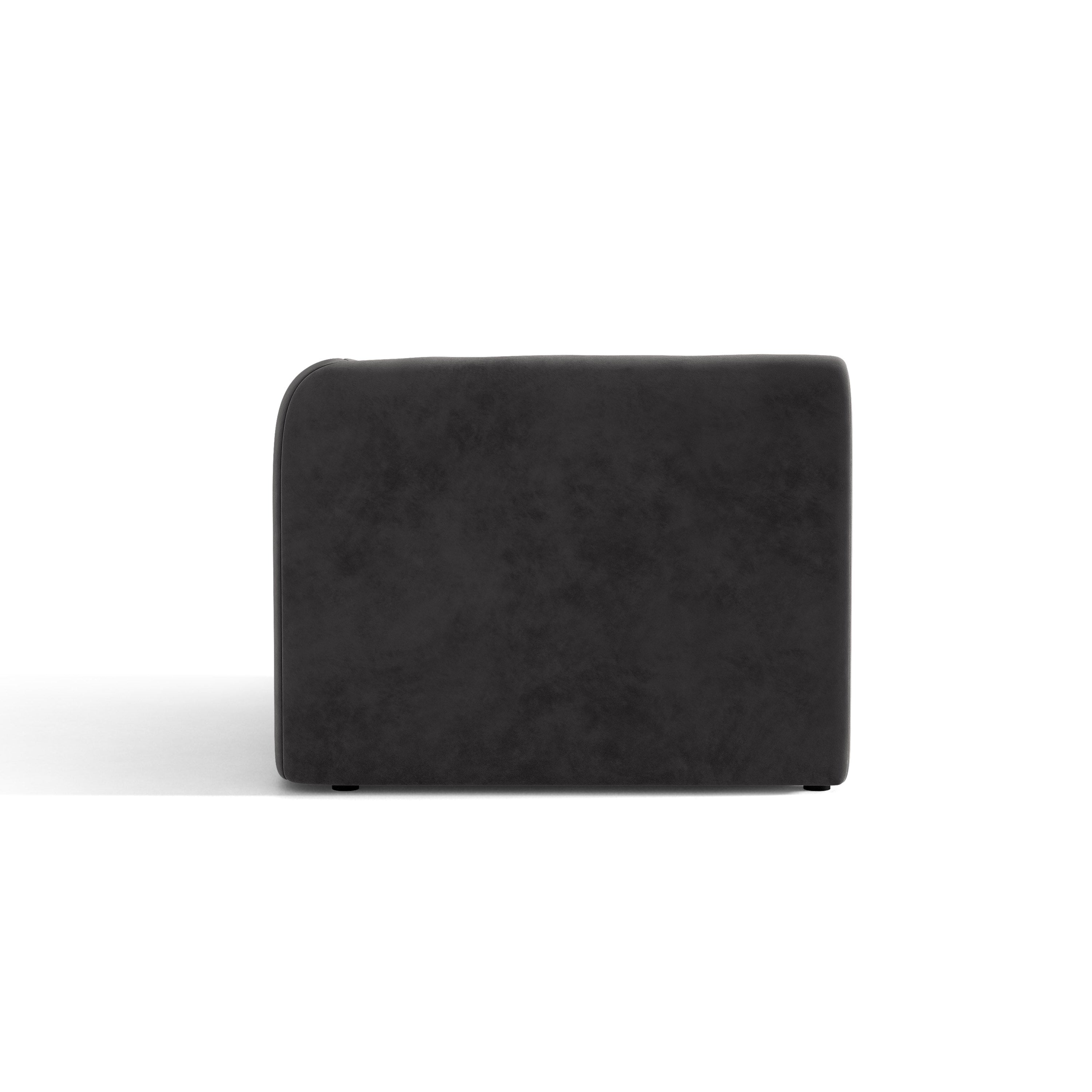 Sofa modułowa aksamitna MILEY - moduł prawostronny szary – welur