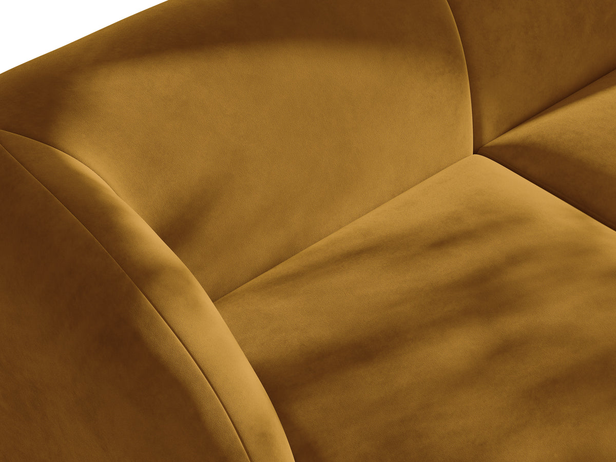 Sofa modułowa aksamitna MILEY - moduł prawostronny żółty do salonu – Micadoni