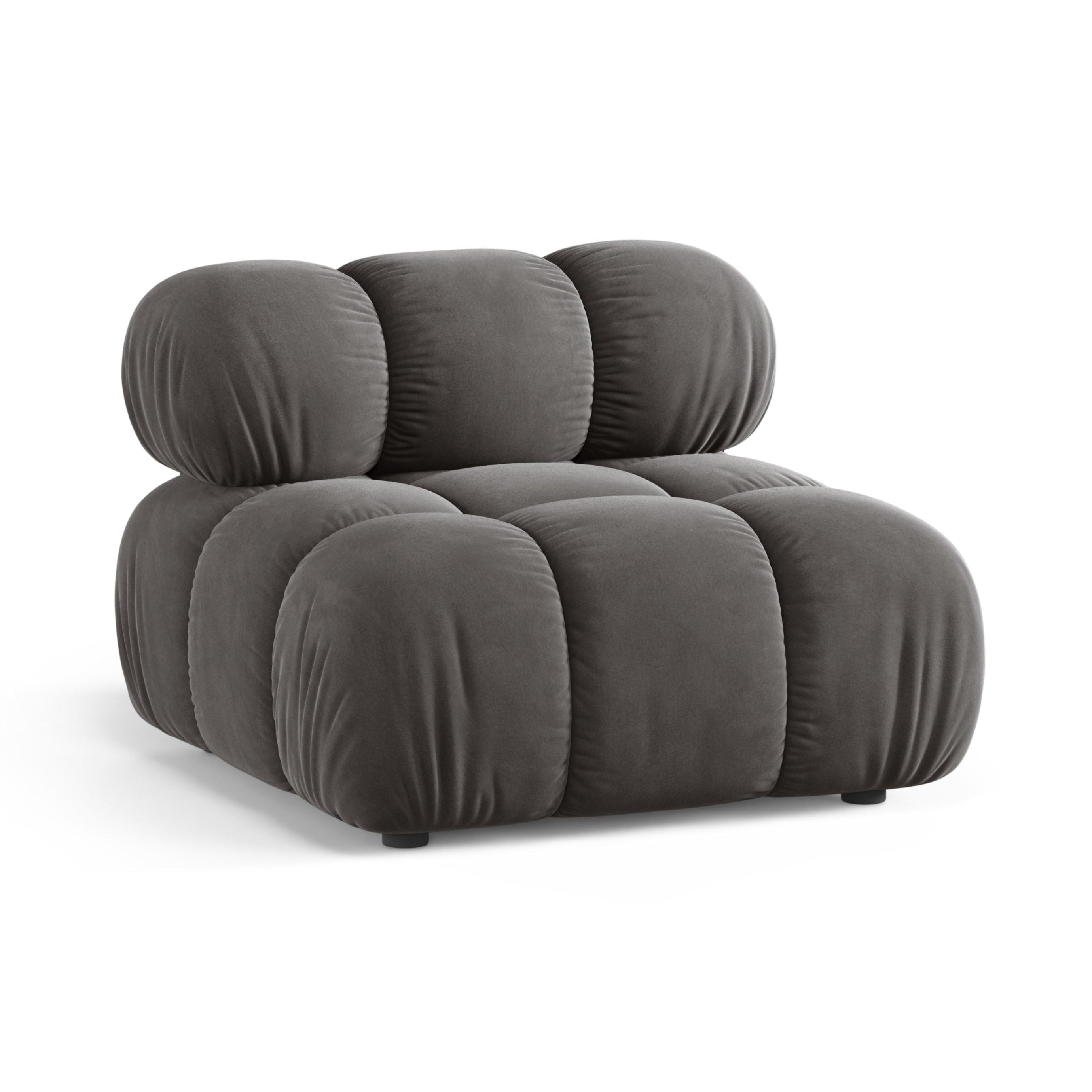 Velvet armchair / module BELLIS gray