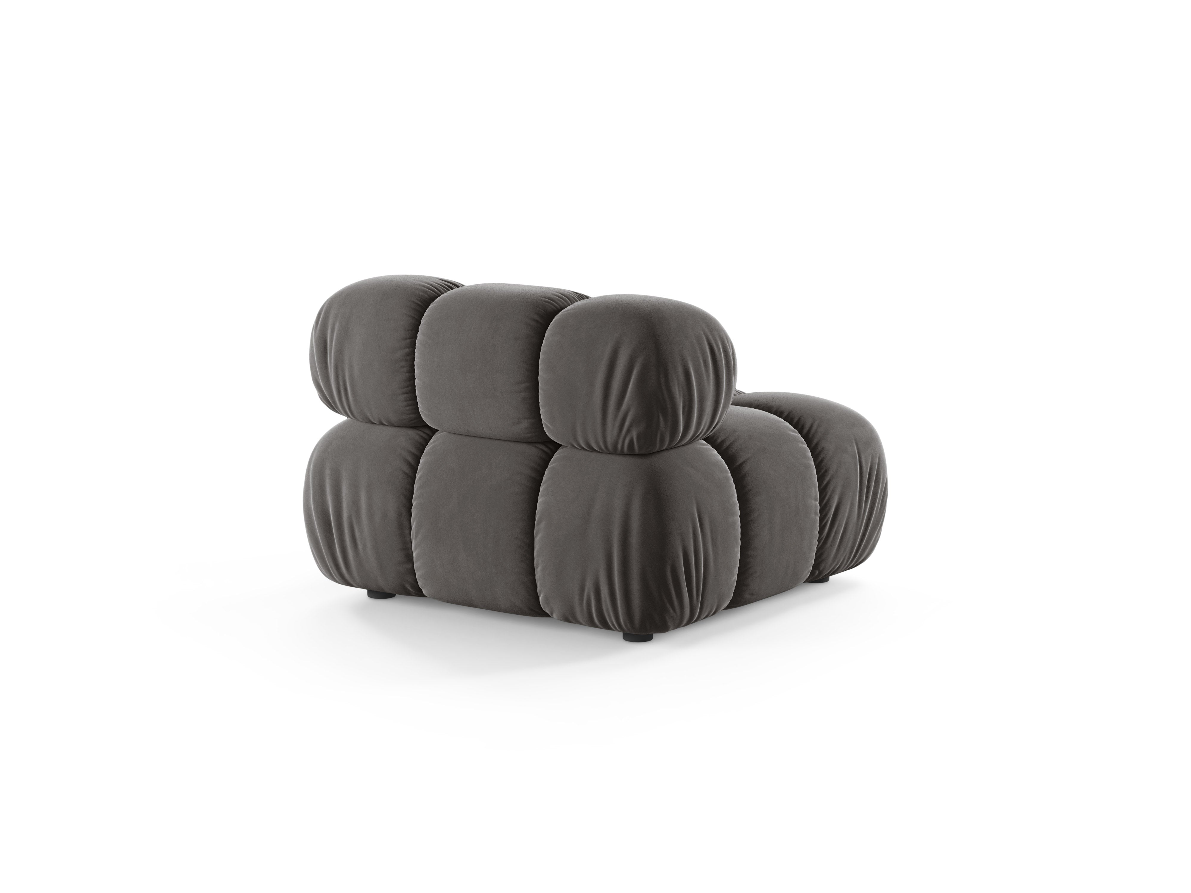 Velvet armchair / module BELLIS gray