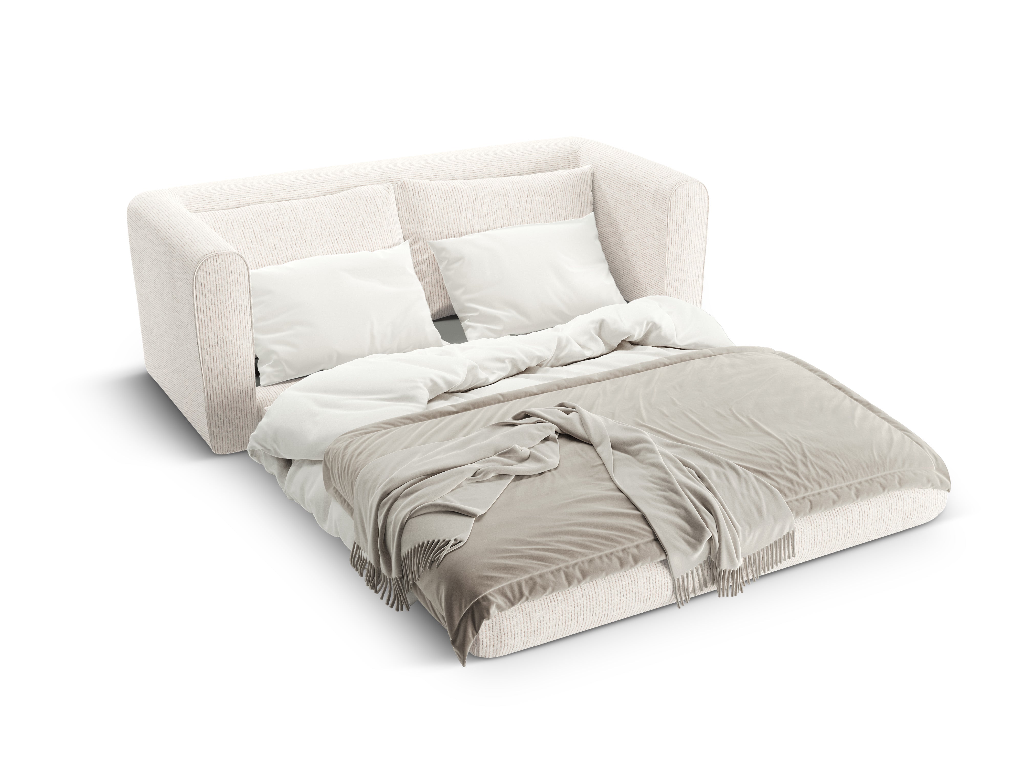 2-Seater Sofa with Sleeping Function LIDO Light Beige Mélange