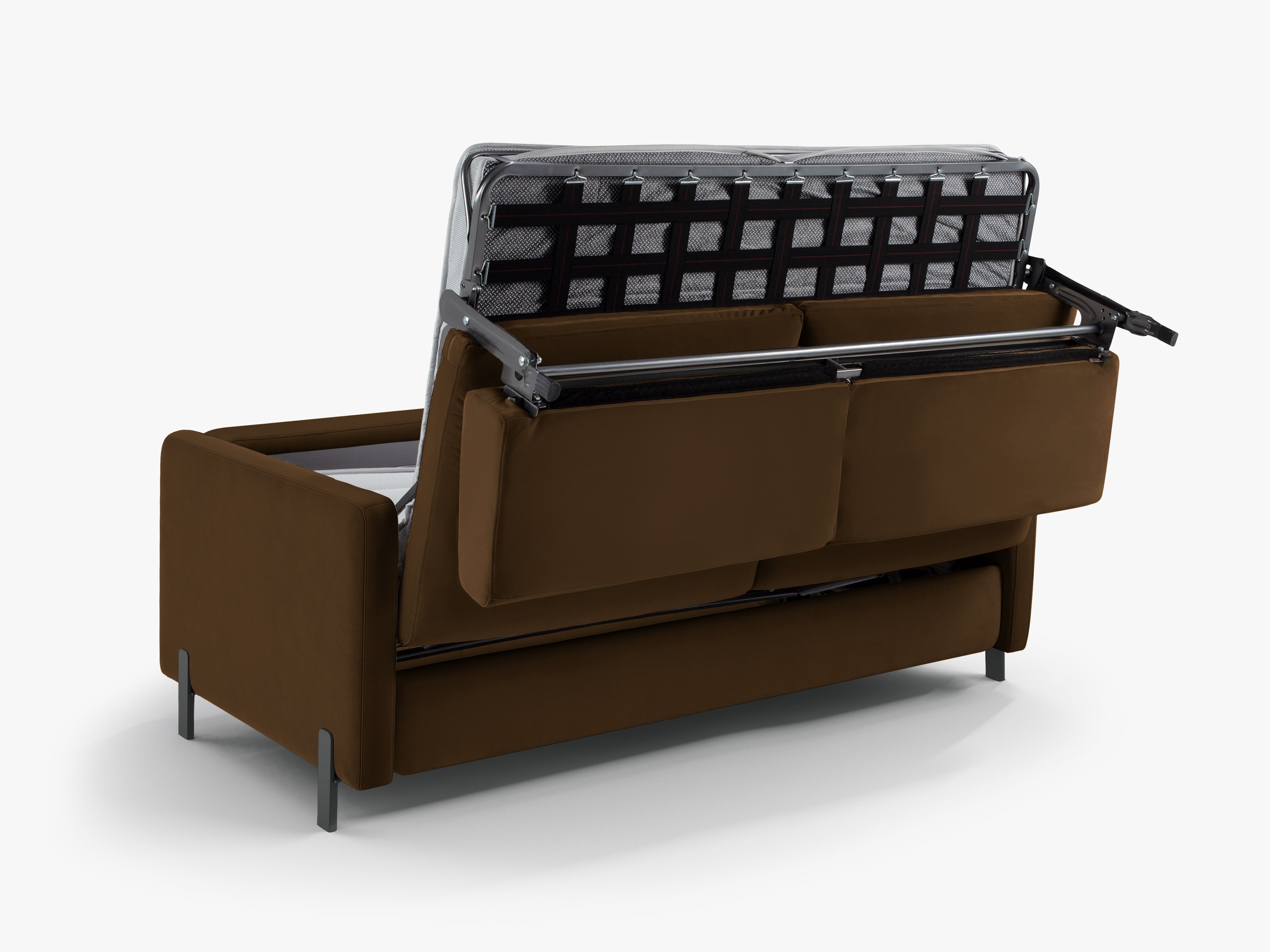 Samtsofa mit Bettfunktion, "Gloria", 2 Sitze, Schokolade, 182x102x80
In Europa gemacht