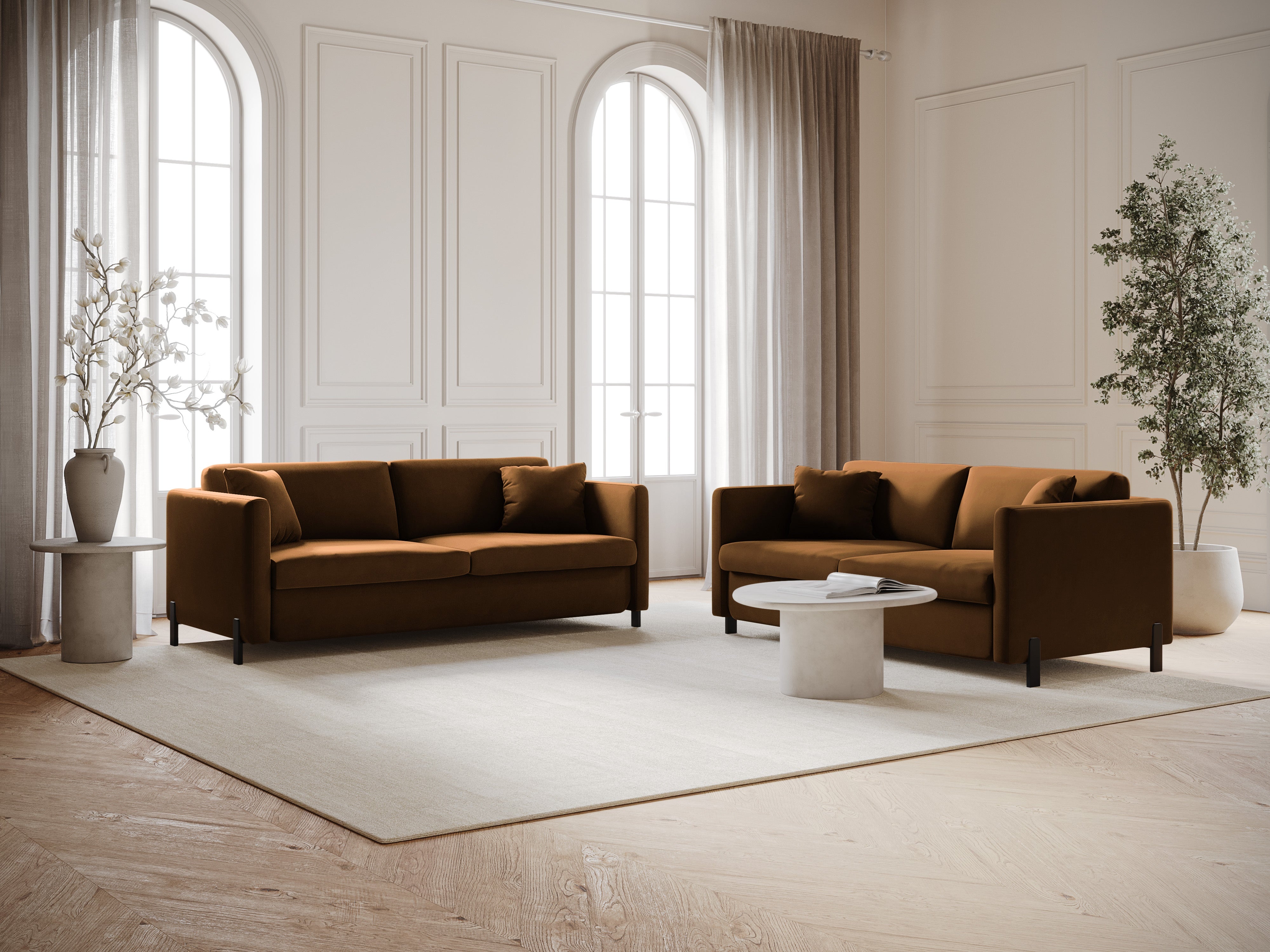Samtsofa mit Bettfunktion, "Gloria", 2 Sitze, Brown, 182x102x80
In Europa gemacht