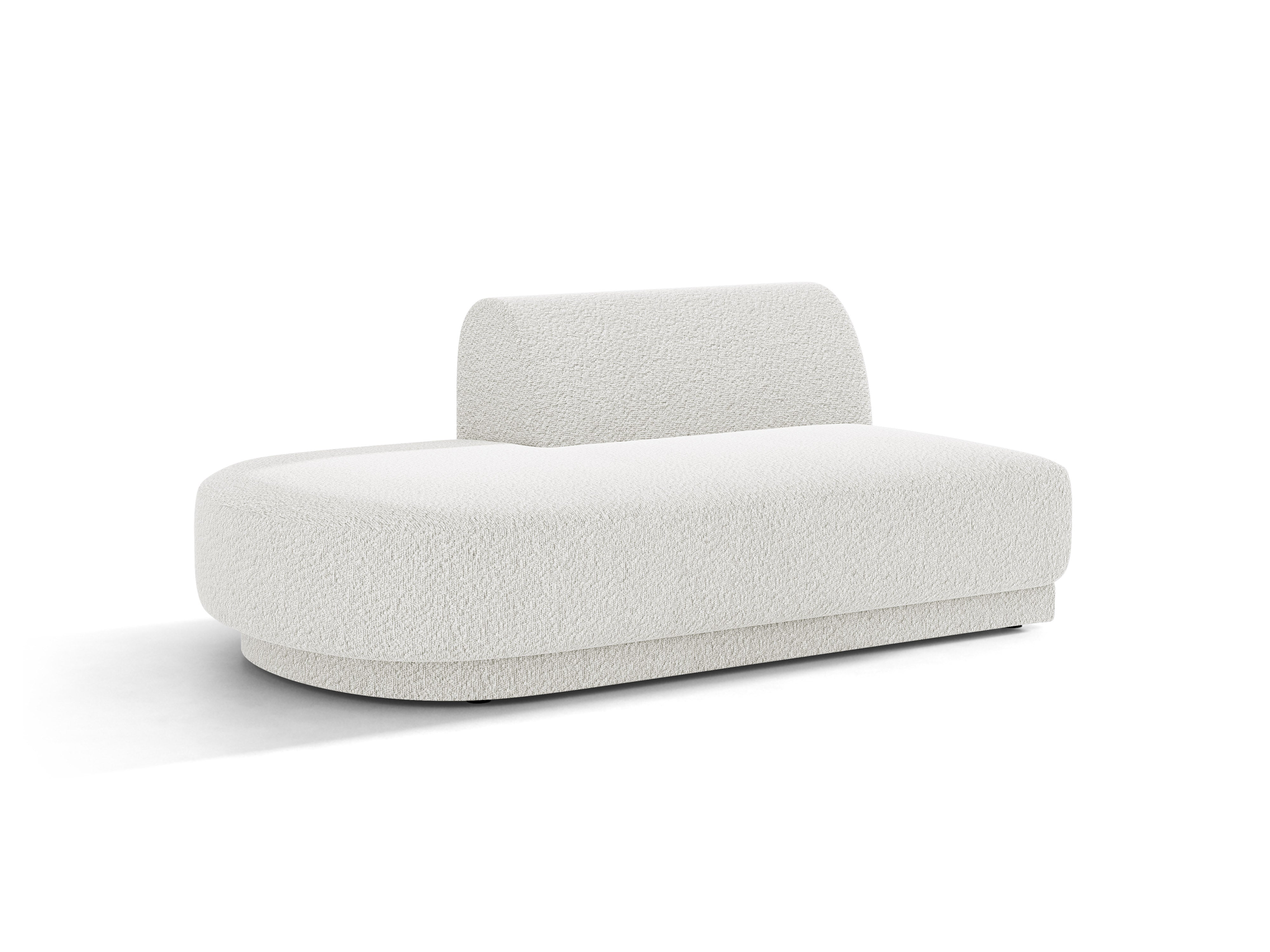 Left-facing 2-seater chaise longue MILEY white boucle