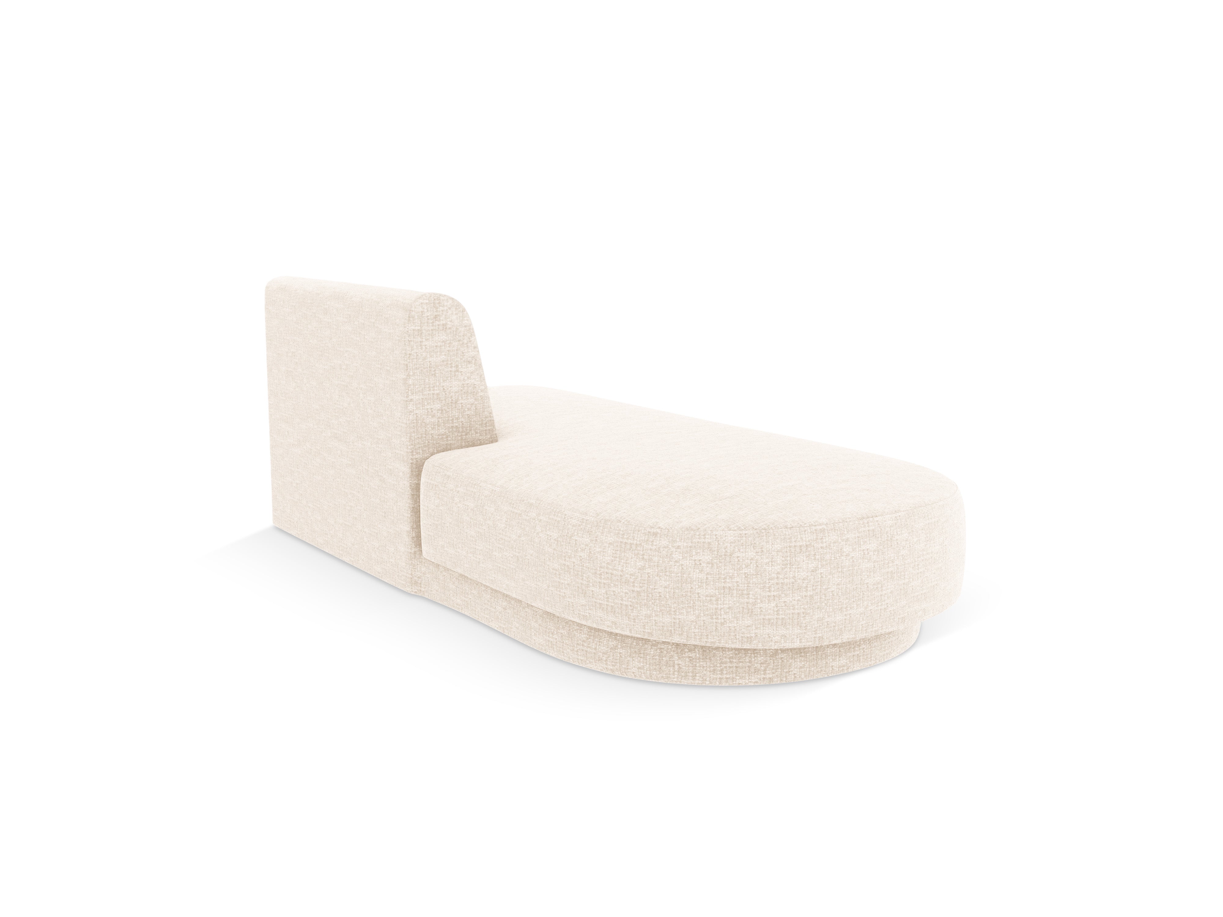 Left-facing 2-seater chaise longue MILEY light beige silky chenille