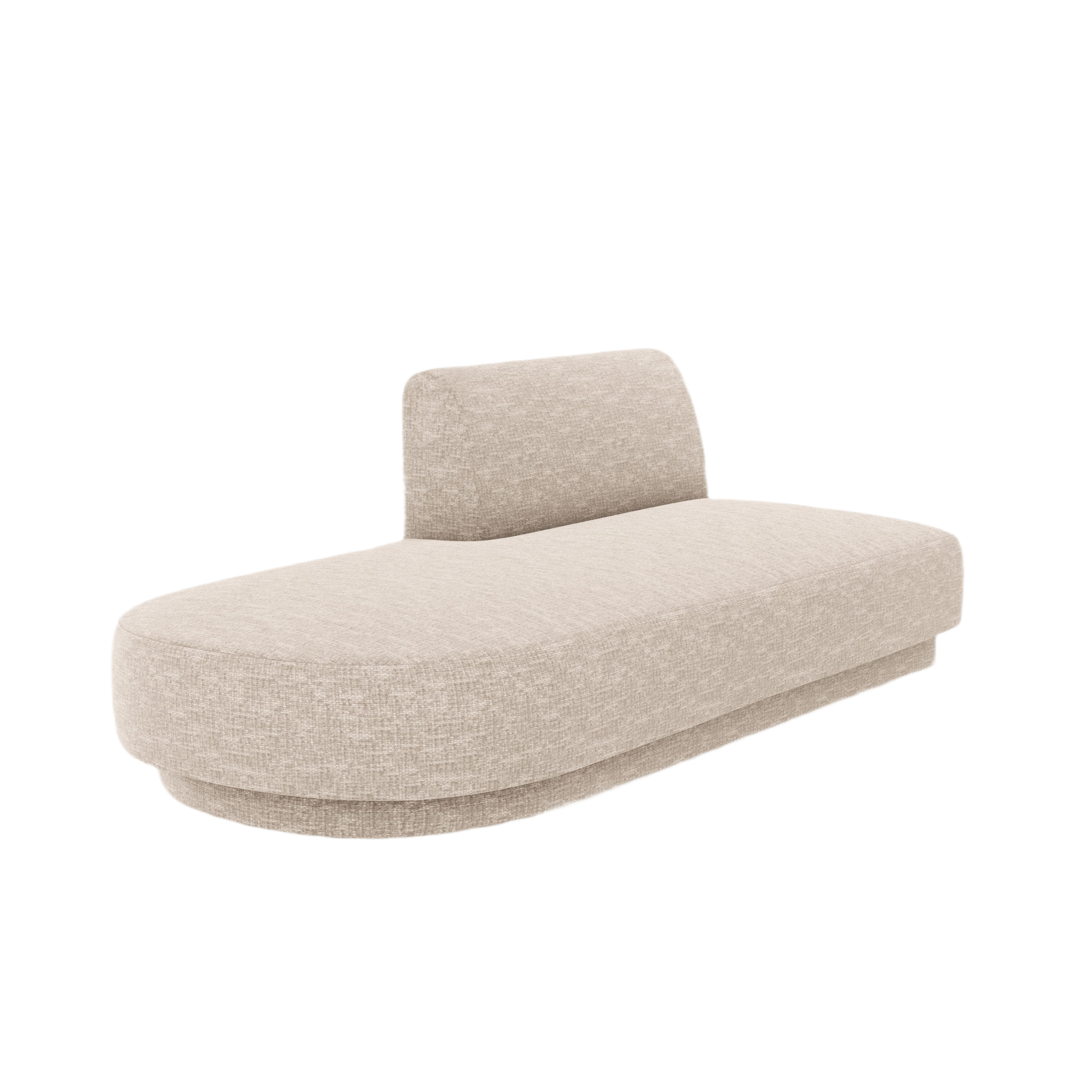 2-sitziger linksseitiger Sessel MILEY in beige samtweich