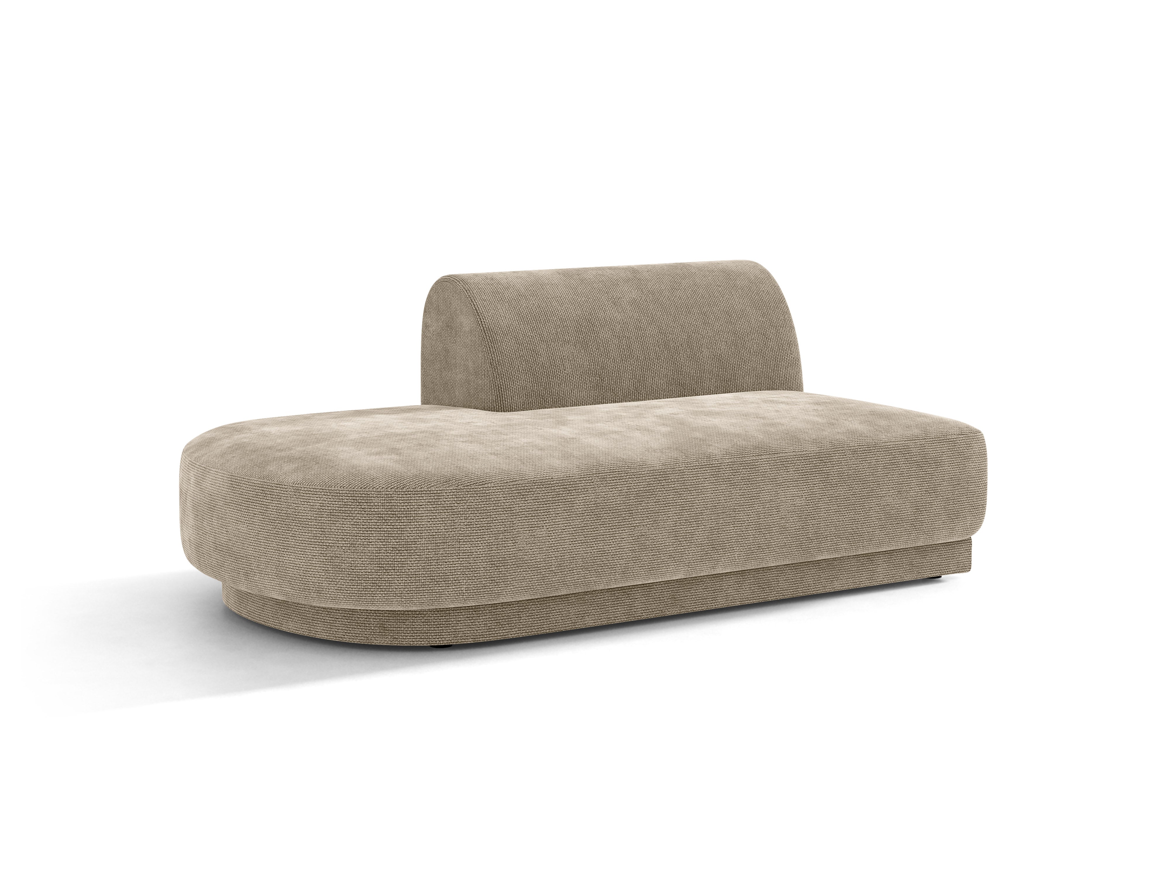 Left-facing 2-seater chaise longue MILEY light gray silky chenille