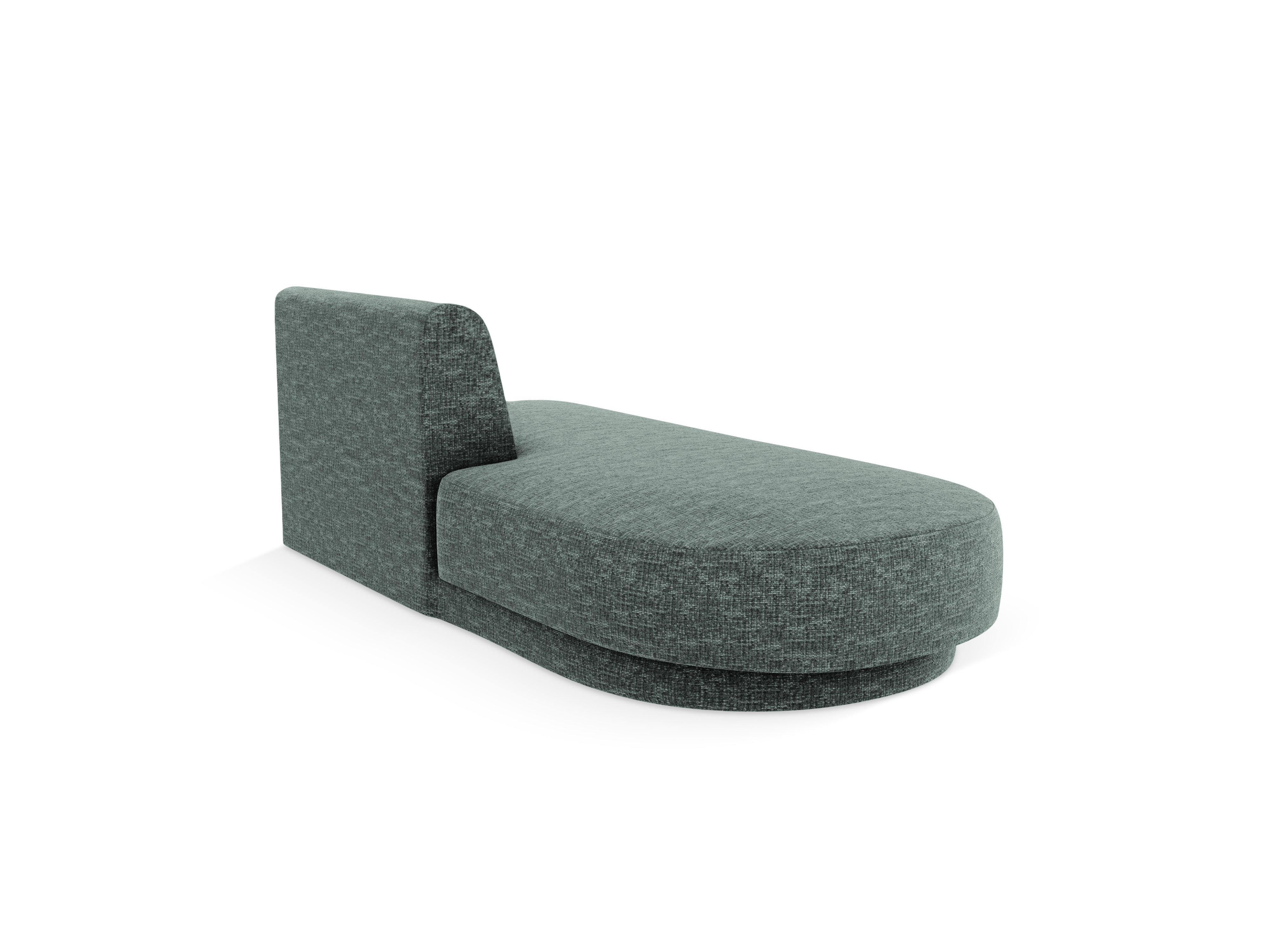 Left-facing 2-seater chaise longue MILEY petrol silky chenille