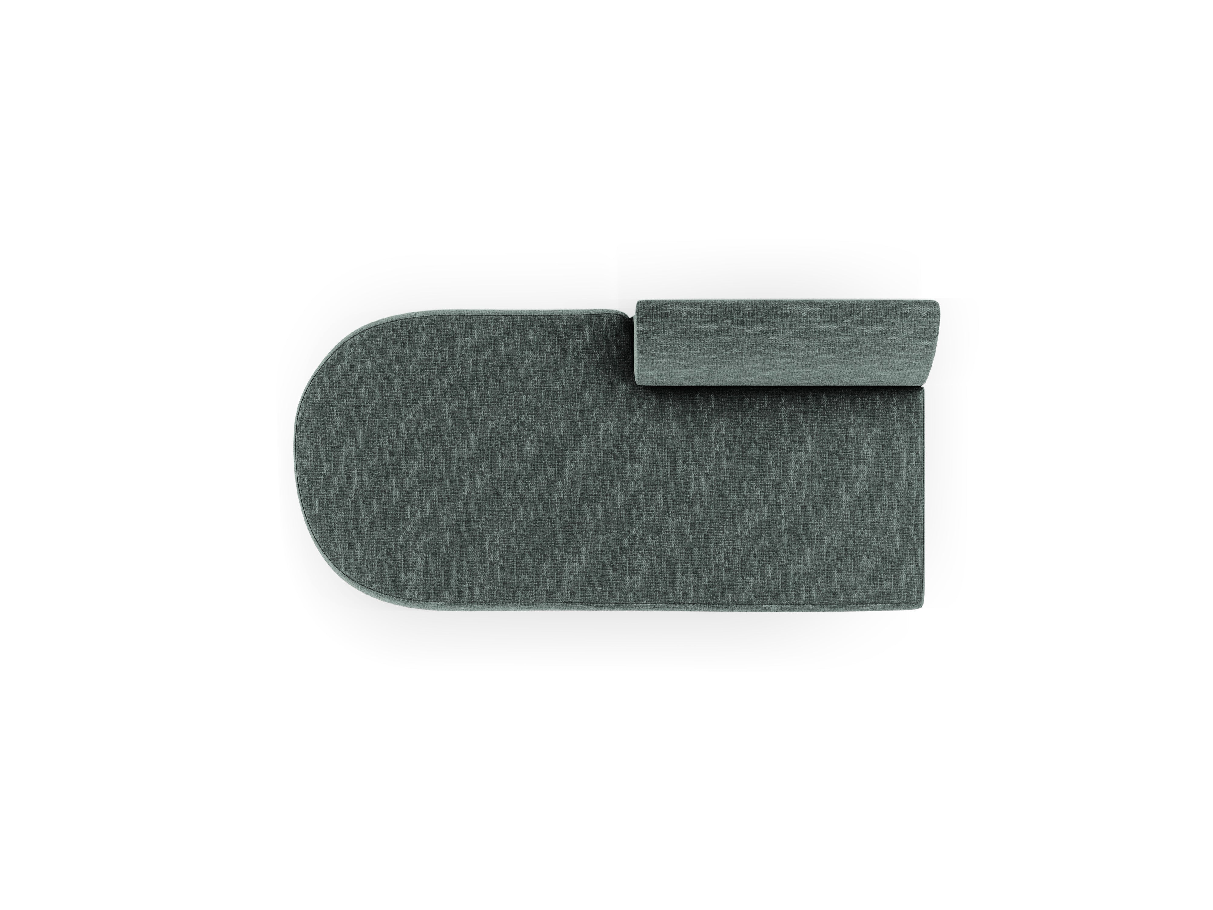 Left-facing 2-seater chaise longue MILEY petrol silky chenille