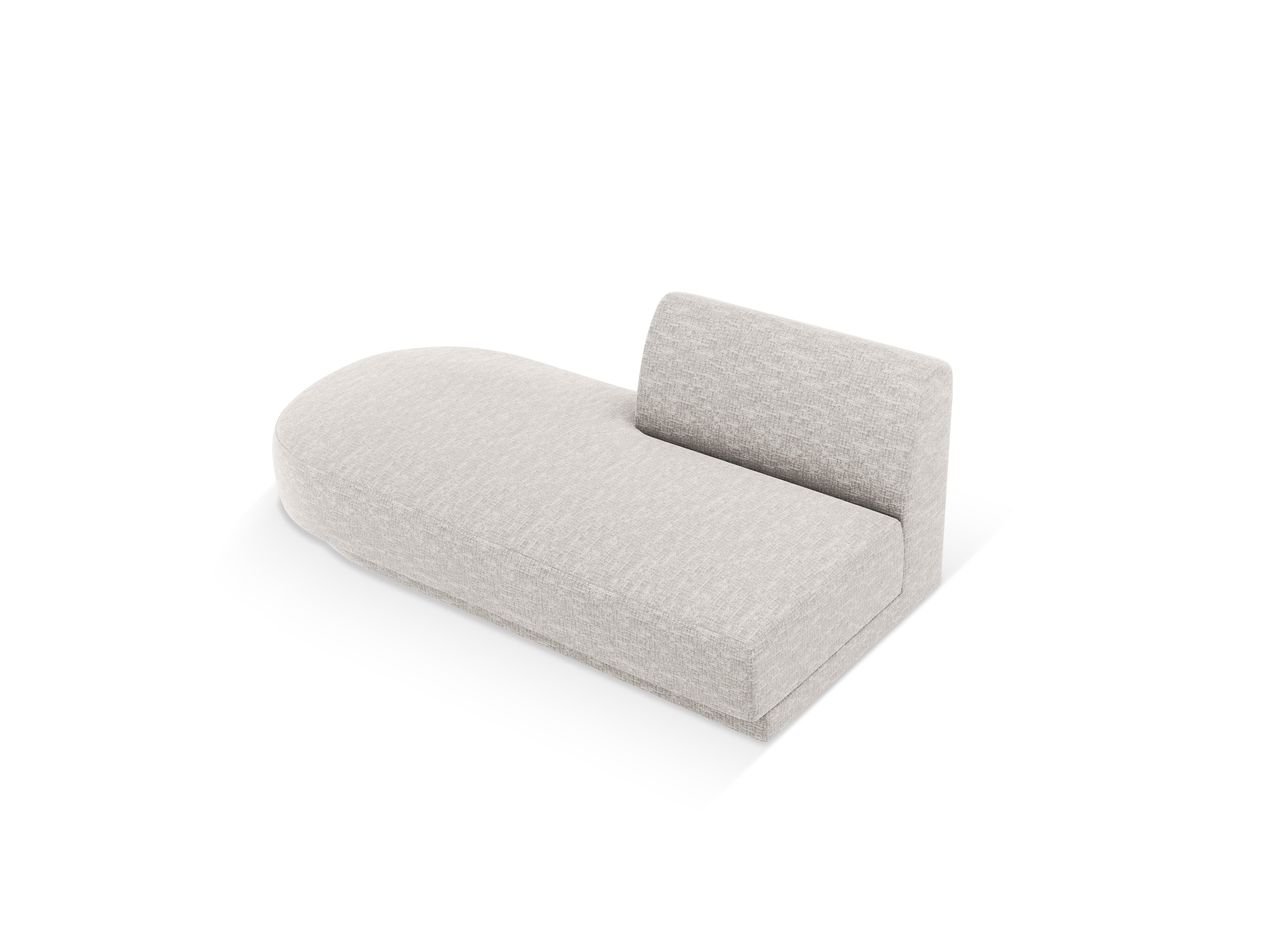 Left-facing 2-seater chaise longue MILEY light gray silky chenille