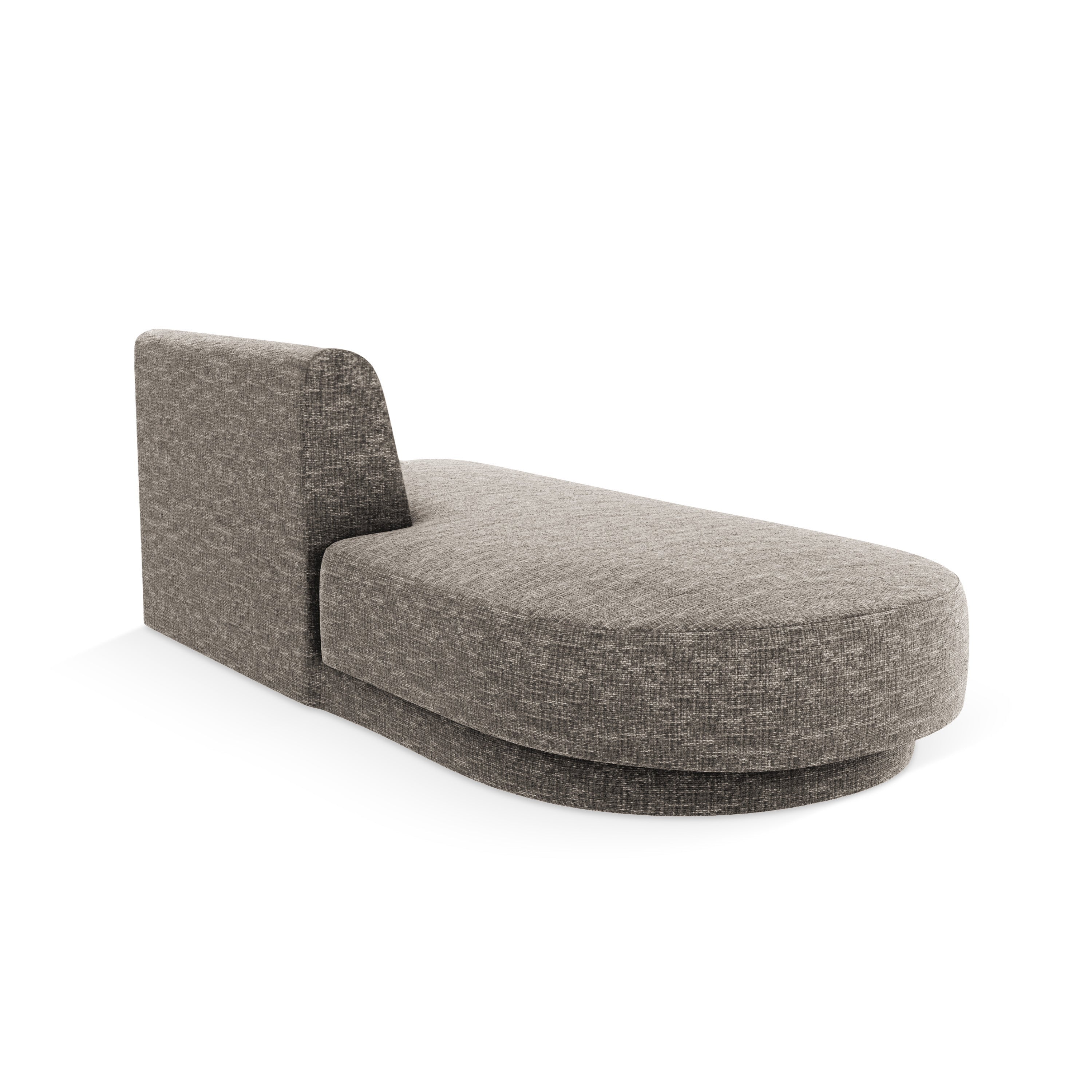 Szezlong 2-sitzig links MILEY graues seidiges Chenille