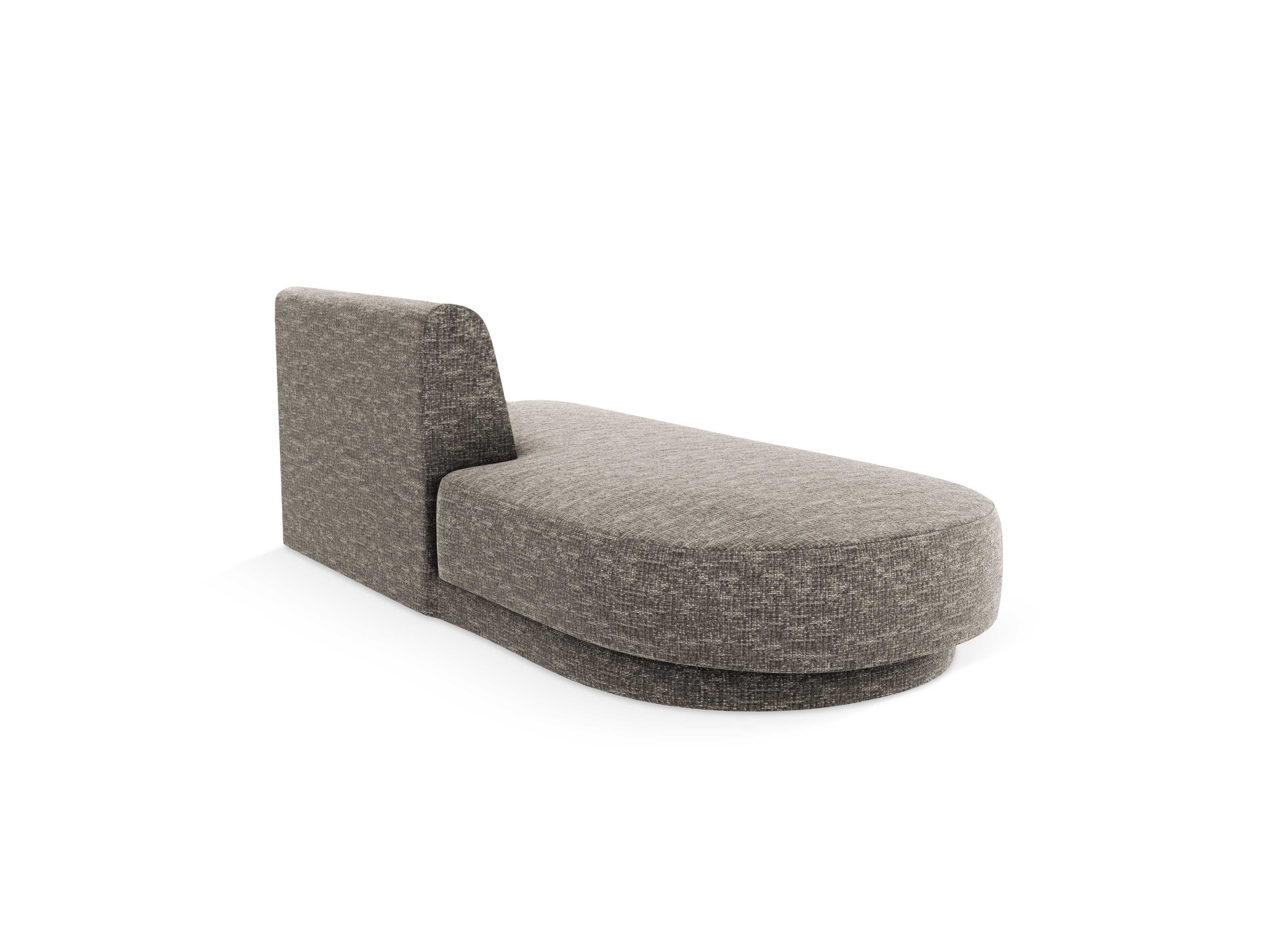 Left-facing 2-seater chaise longue MILEY gray silky chenille