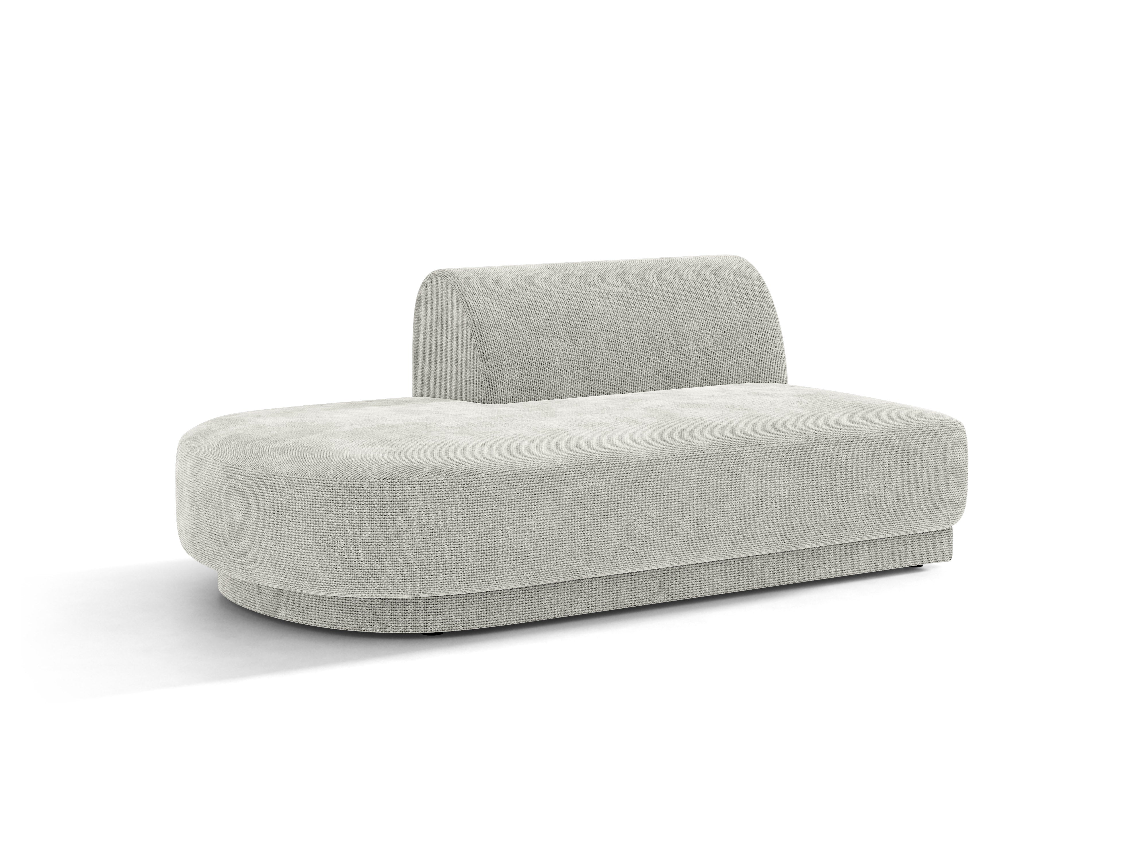 Left-facing 2-seater chaise longue MILEY gray chenille