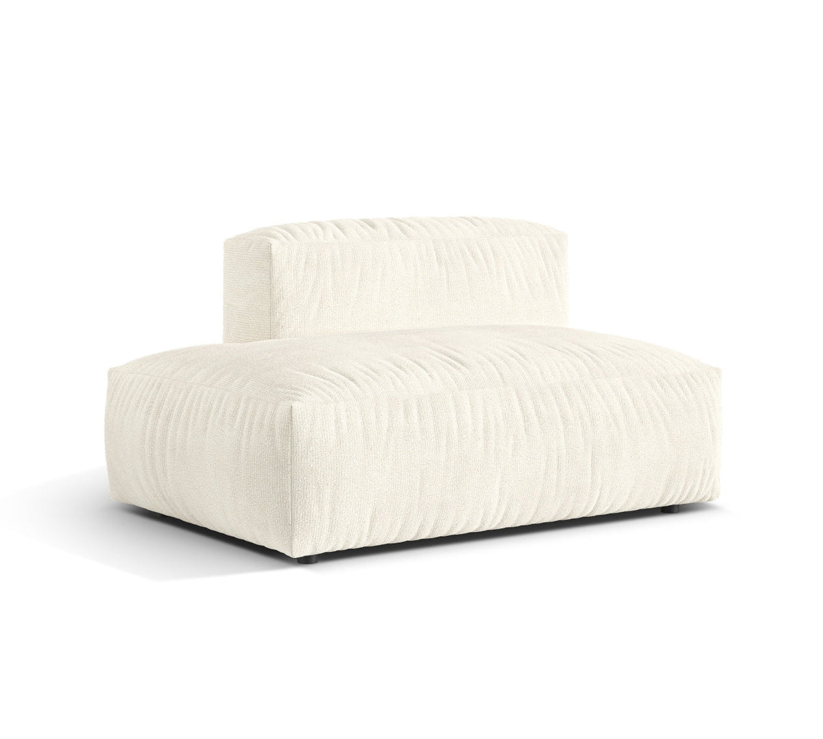 Sofa z otomaną lewostronną MARTINA ecru boucle – ujęcie boczne