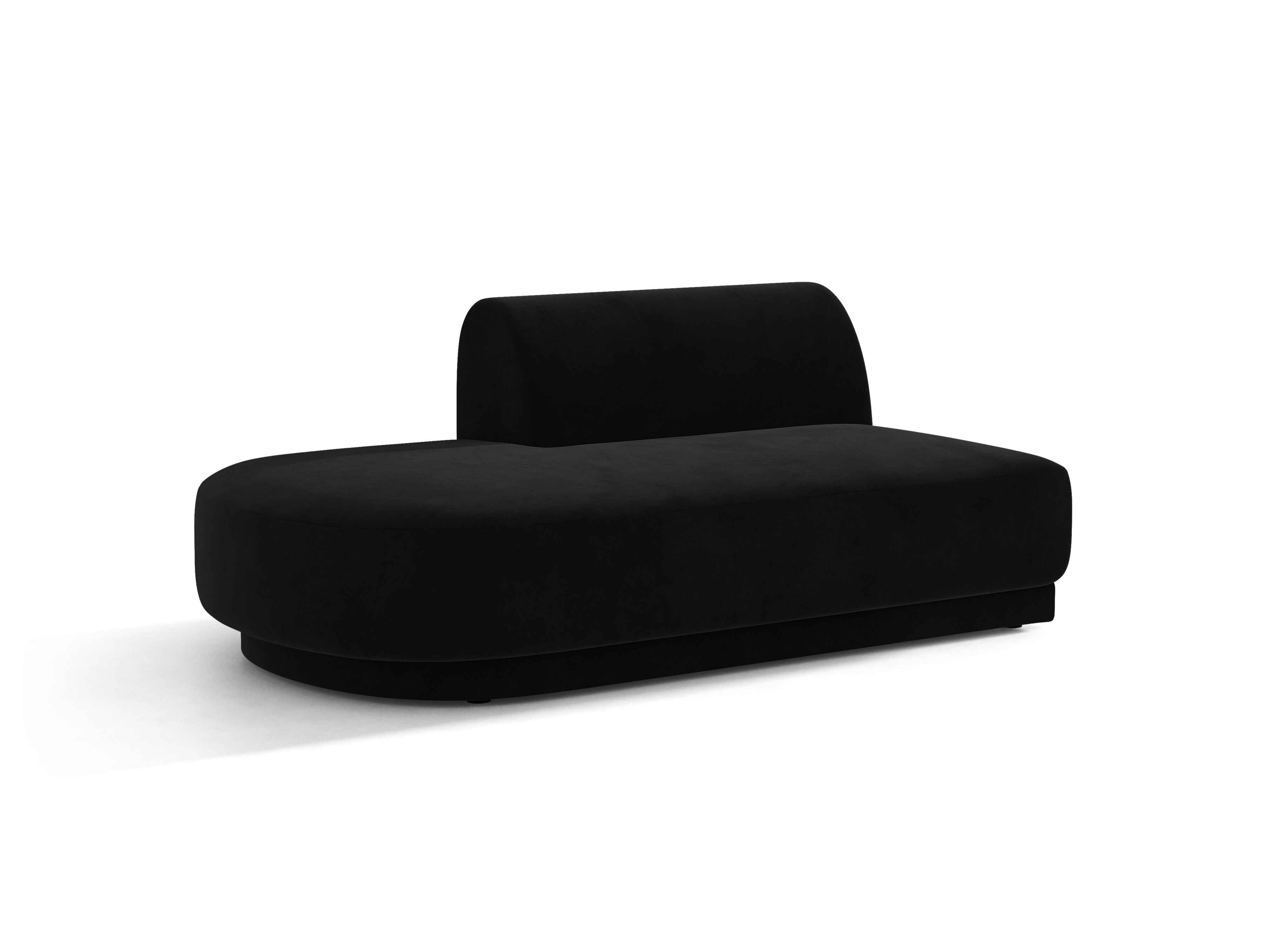 2-seater velvet left-facing chaise longue MILEY black