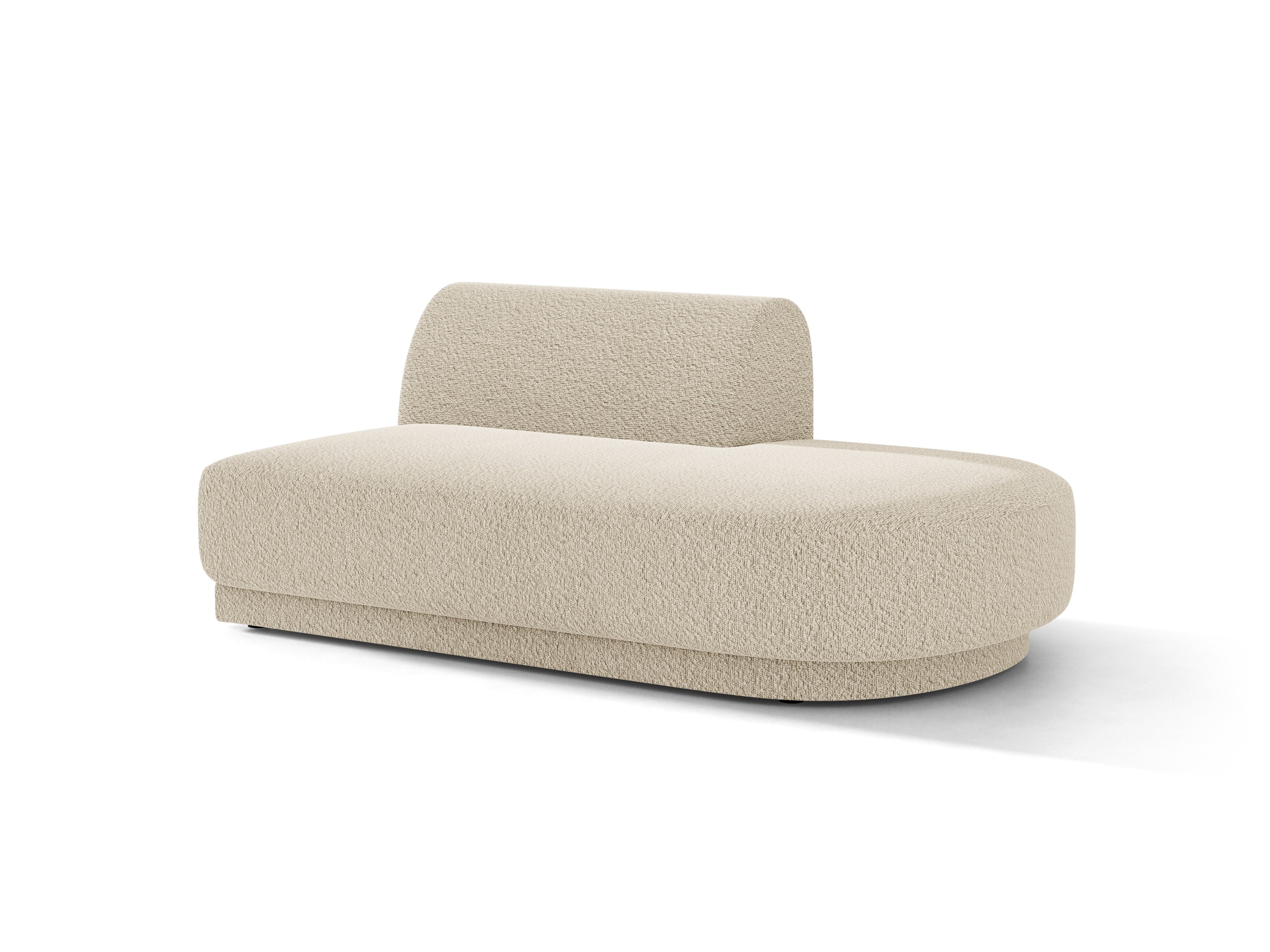 Szezlong 2-osobowy prawostronny MILEY beżowy boucle – tkanina bouclé