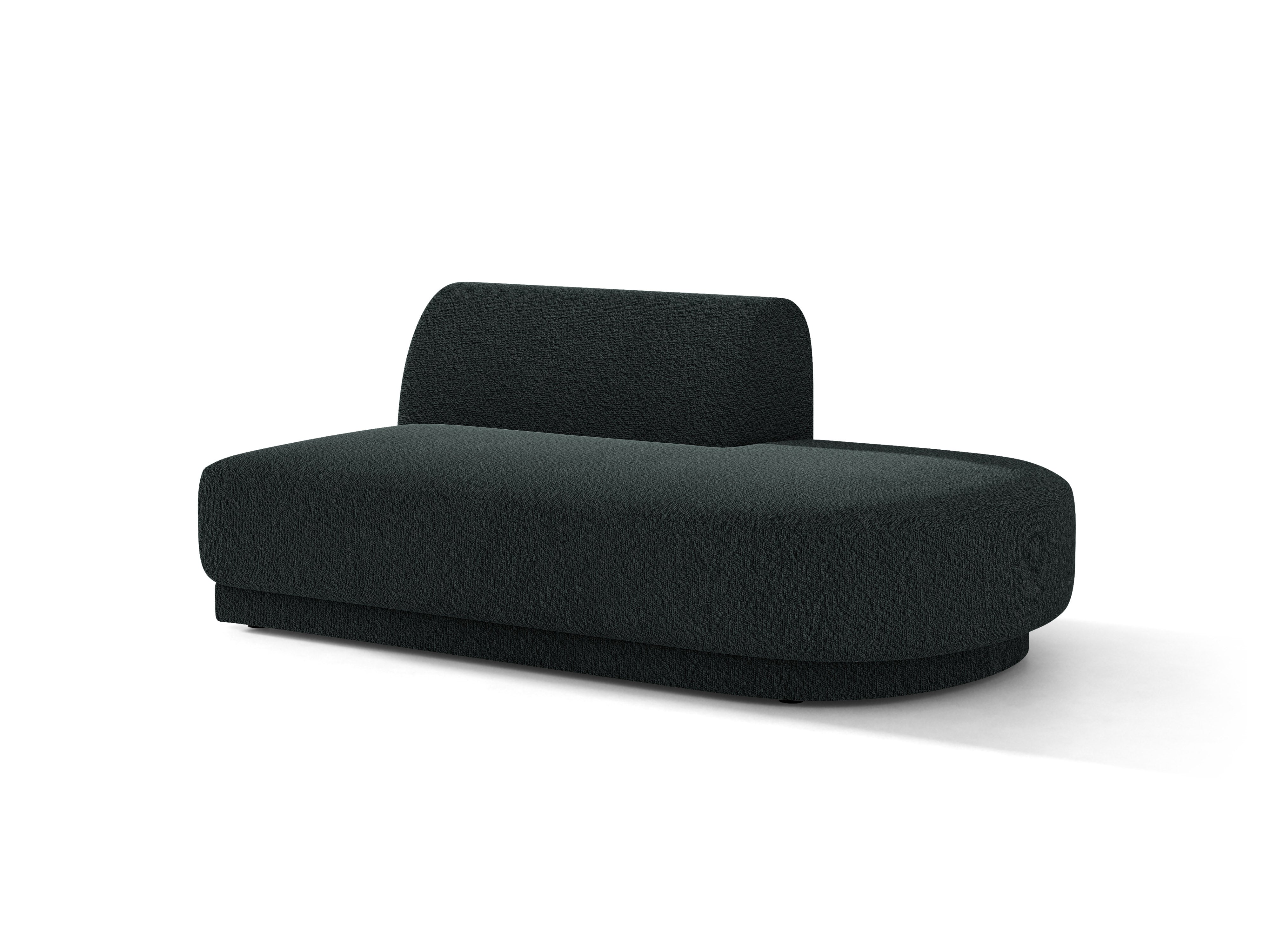 Szezlong 2-osobowy prawostronny MILEY czarny boucle – tkanina bouclé