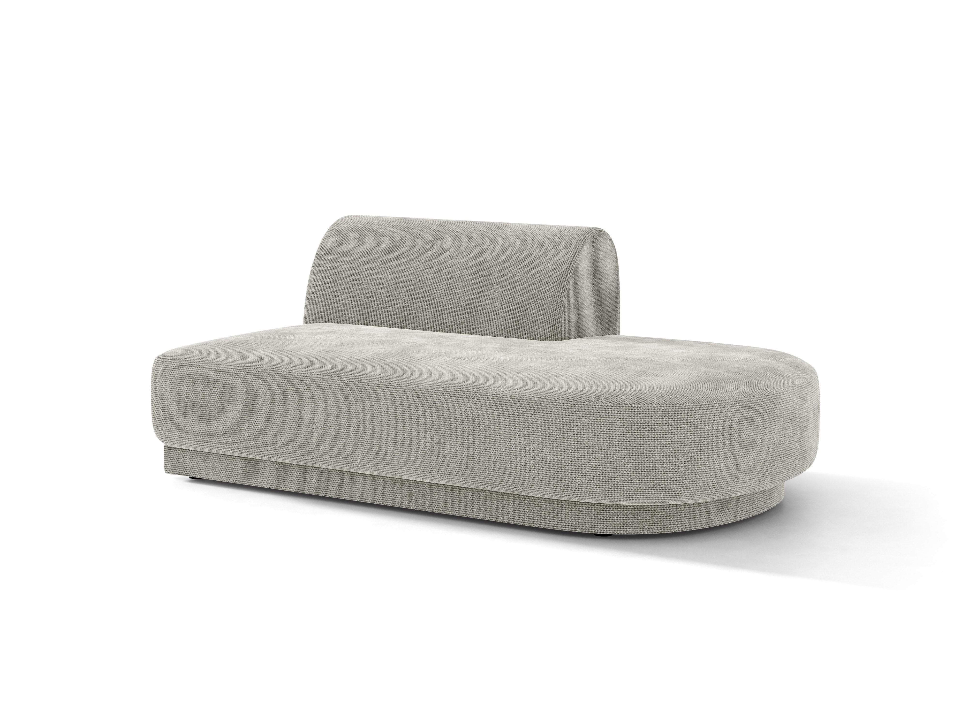 Right-facing 2-seater chaise longue MILEY light gray silky chenille