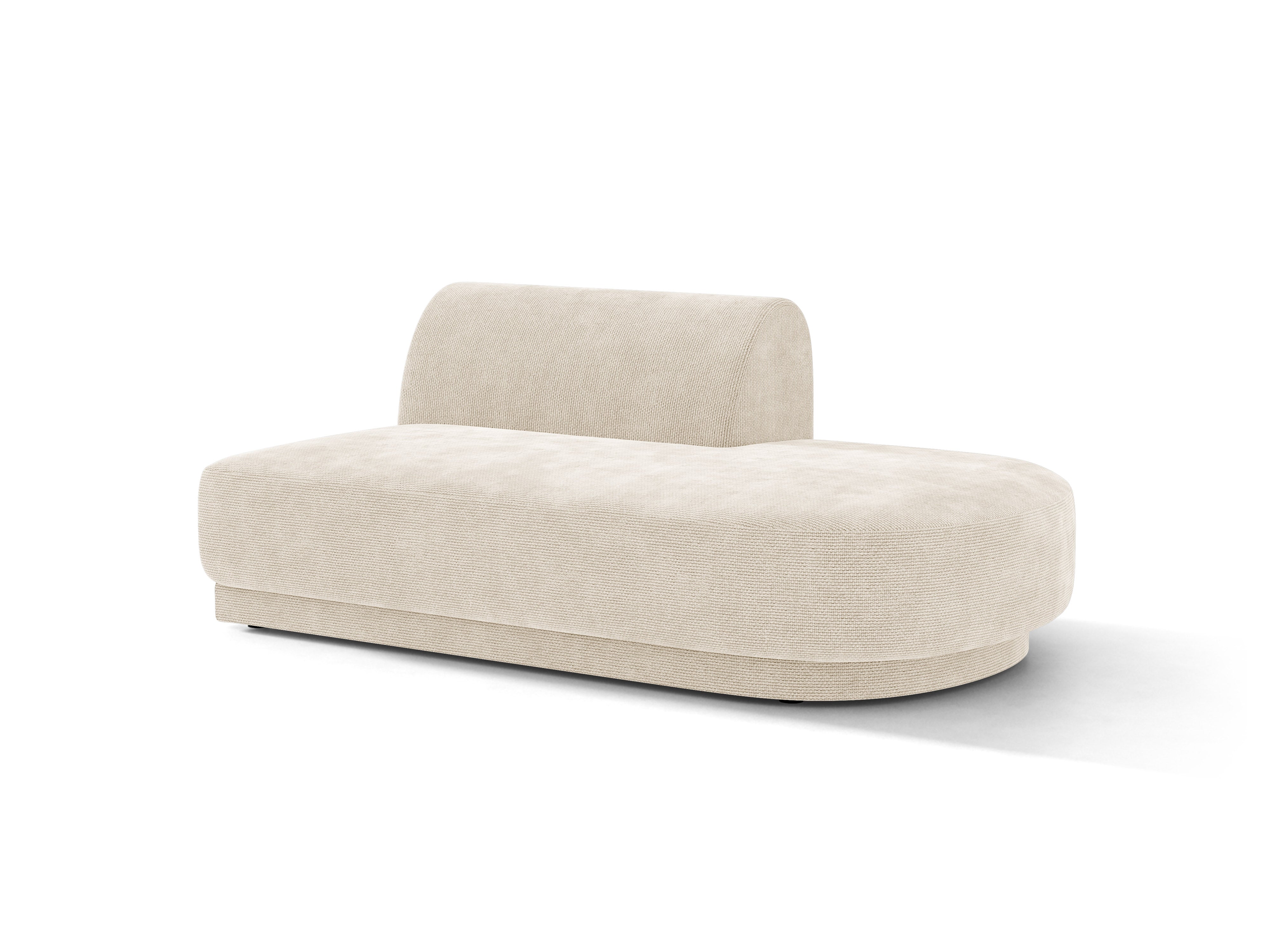 Right-facing 2-seater chaise longue MILEY ivory chenille