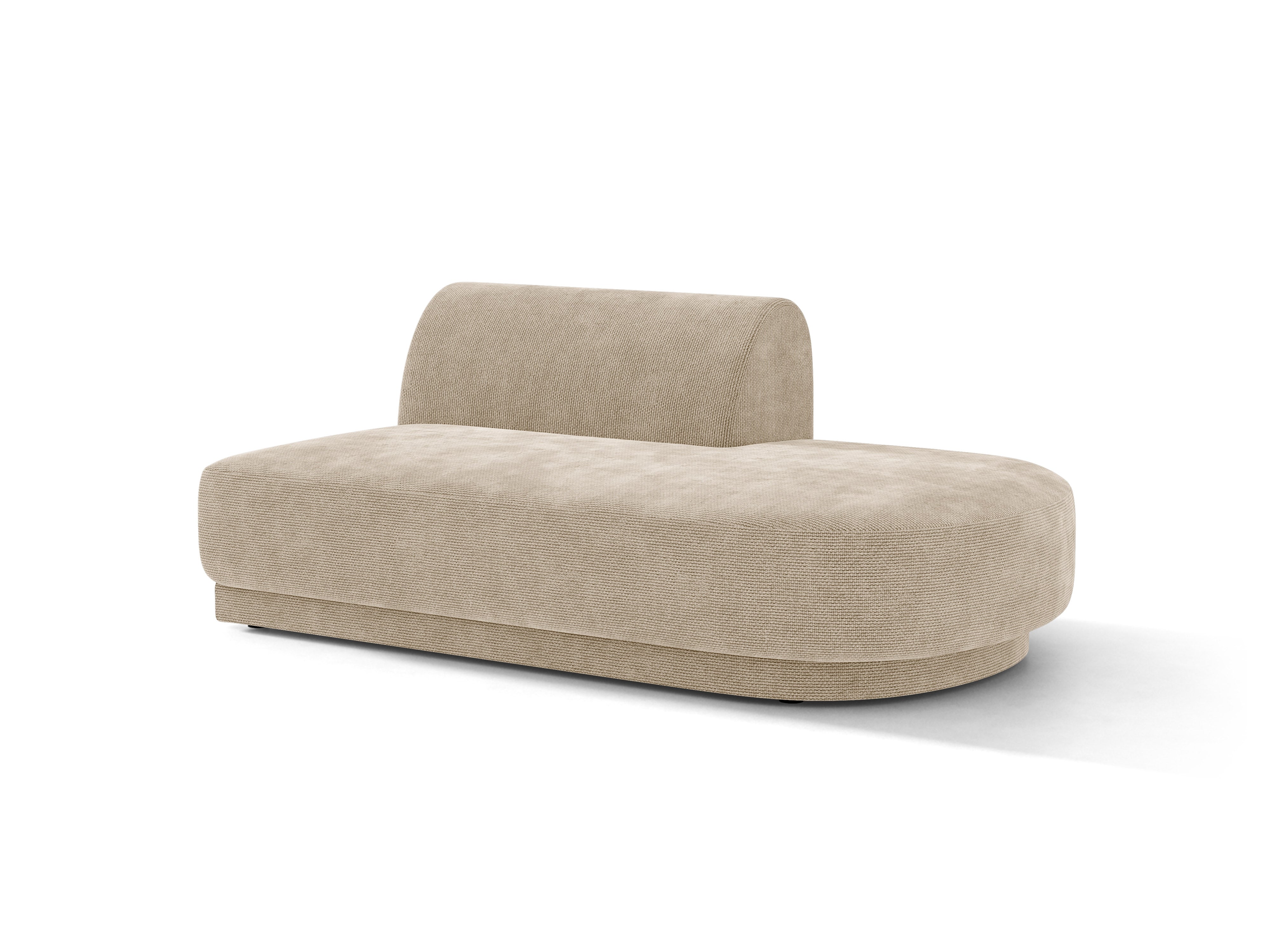 Right-facing 2-seater chaise longue MILEY beige chenille