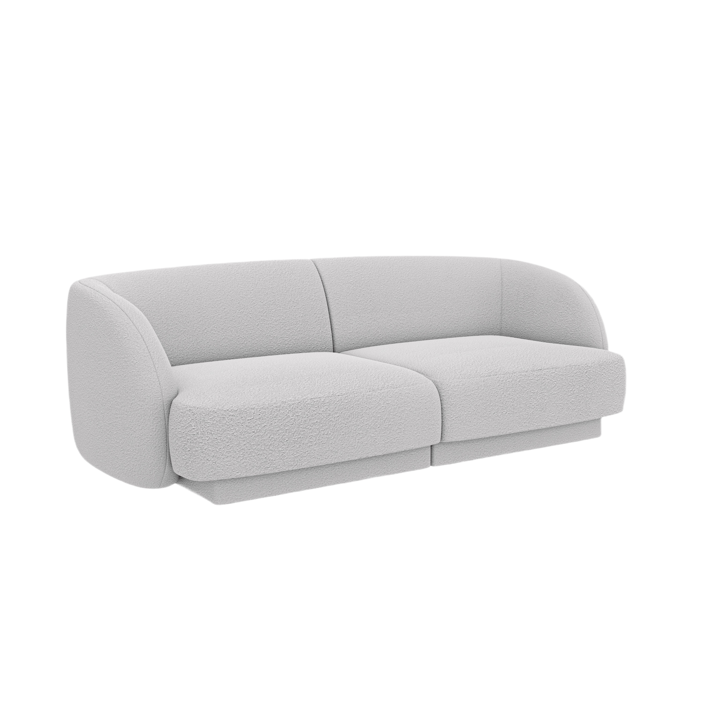 Sofa 2-Sitzer MILEY hellgrau Boucle