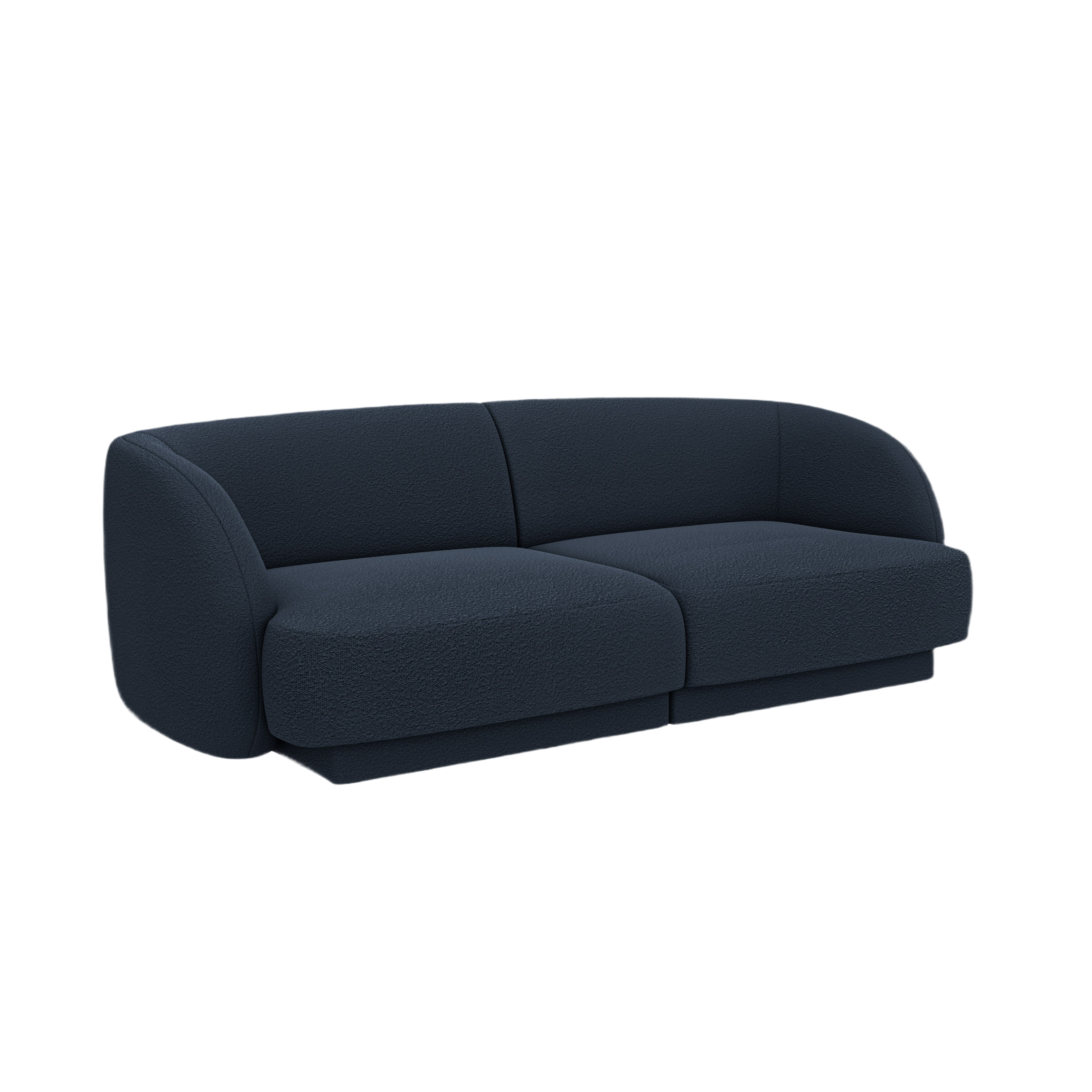 Sofa 2-sitzig MILEY dunkelblau Boucle