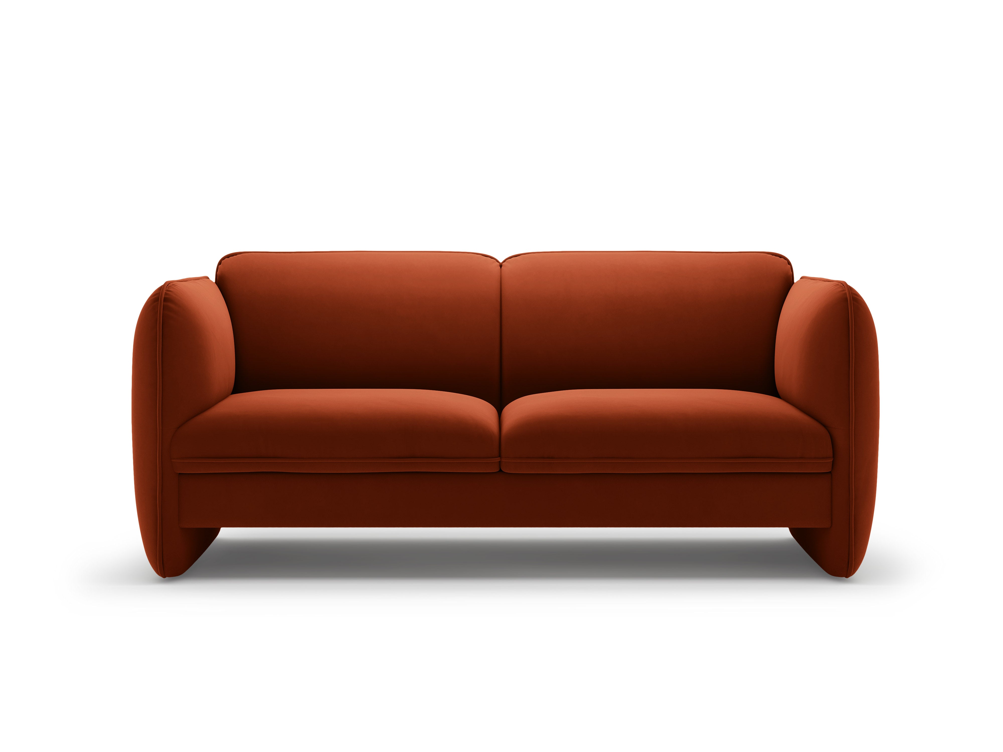 2-Seater Velvet Sofa GEORGIA in Chestnut