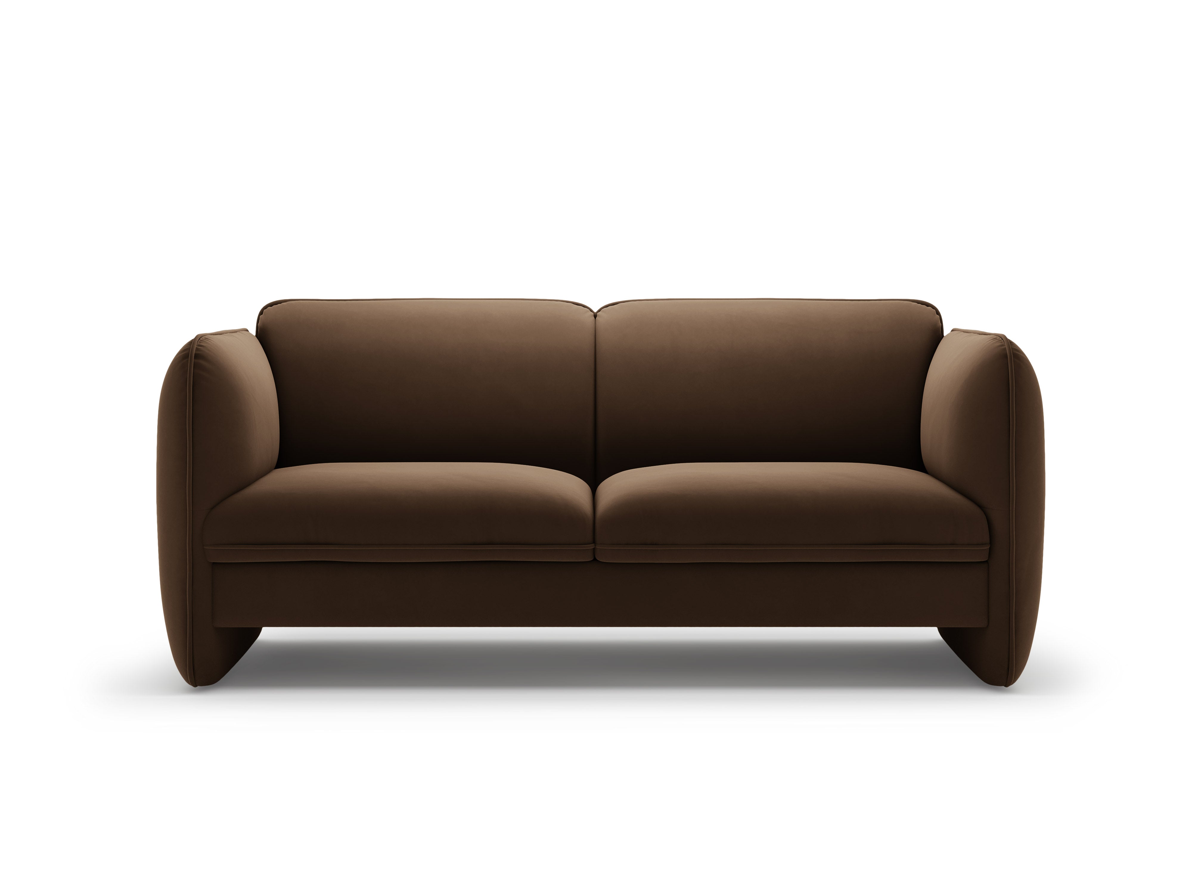 2-Seater Velvet Sofa GEORGIA in Chocolate