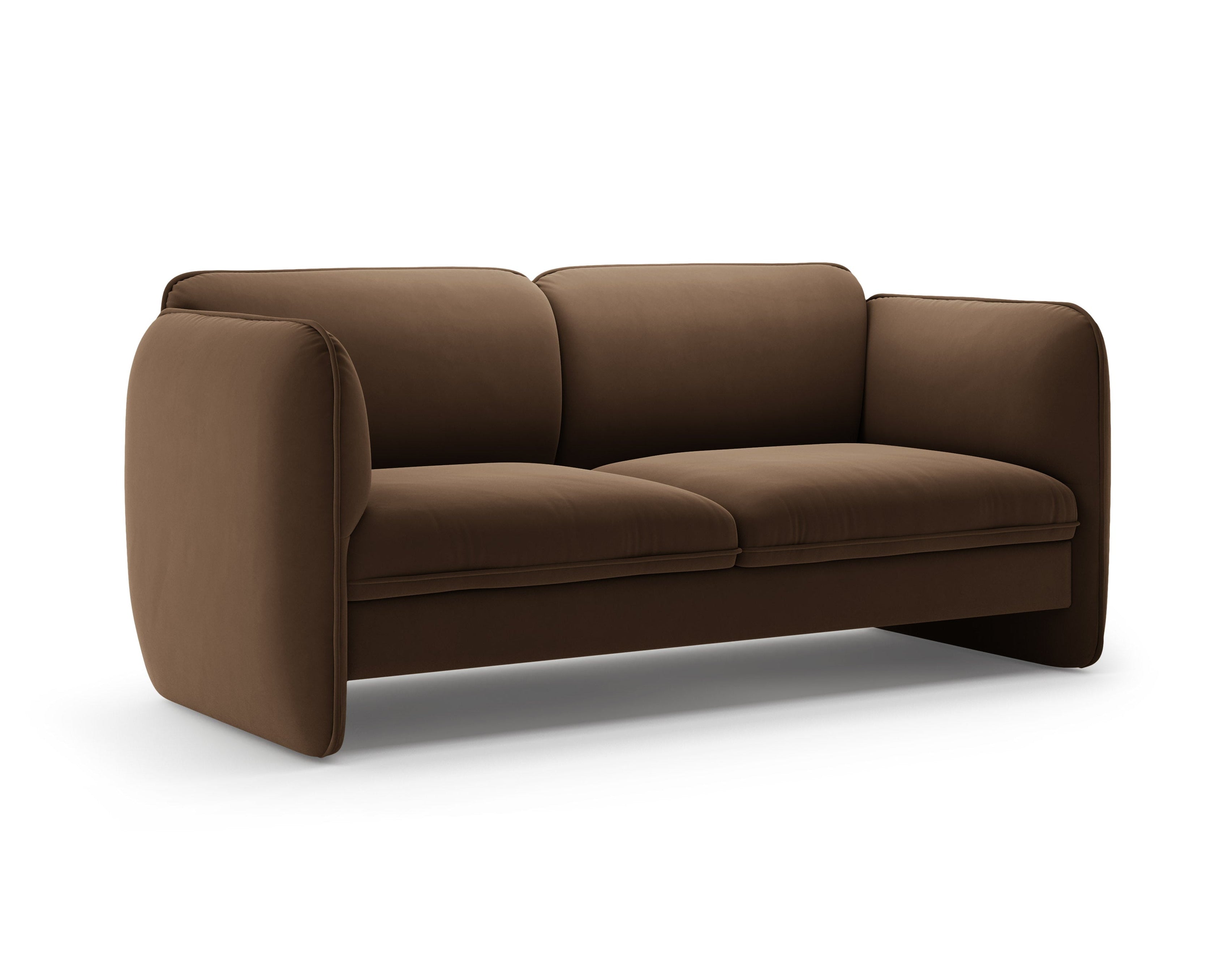 2-Seater Velvet Sofa GEORGIA in Chocolate