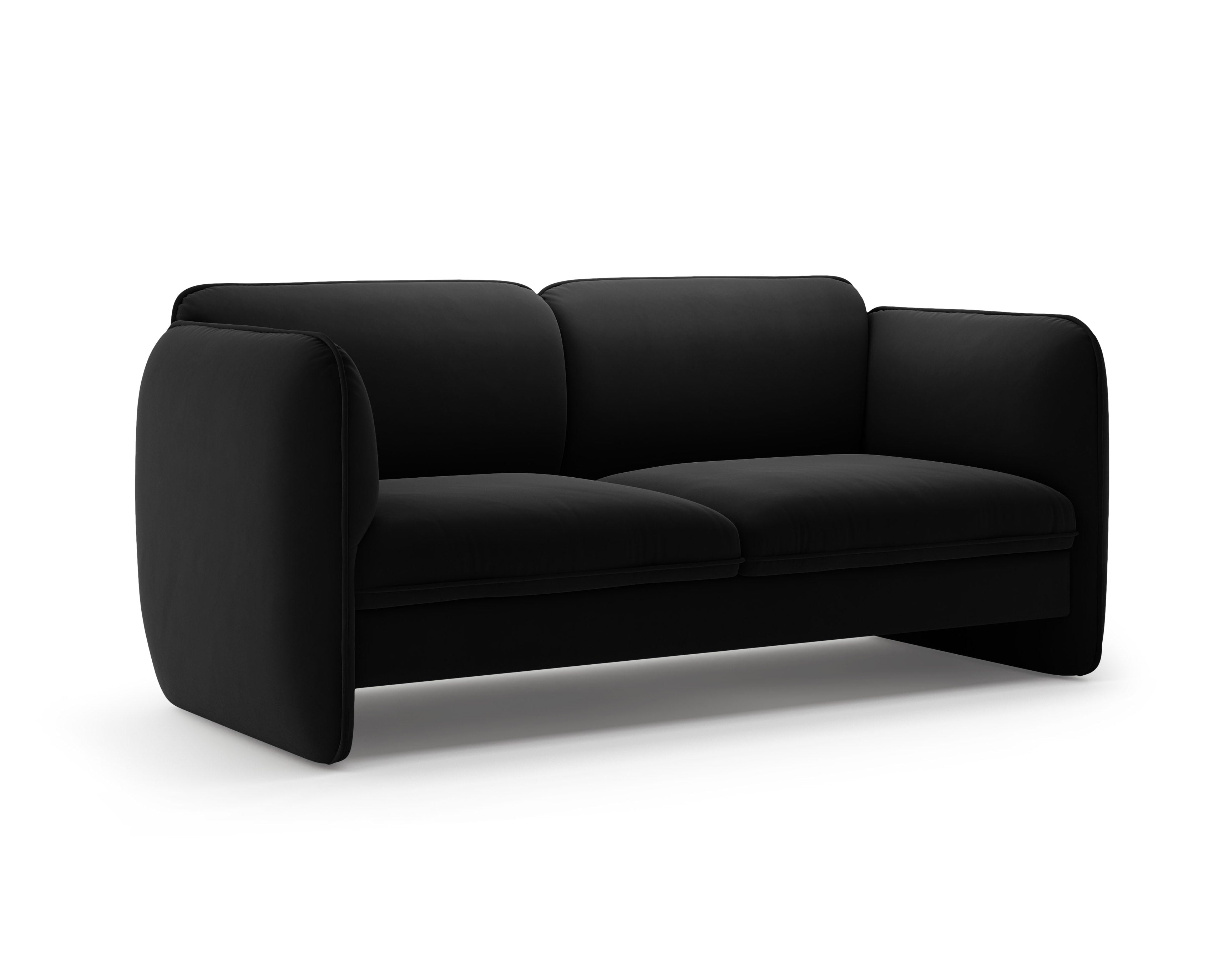 2-Seater Velvet Sofa GEORGIA Black